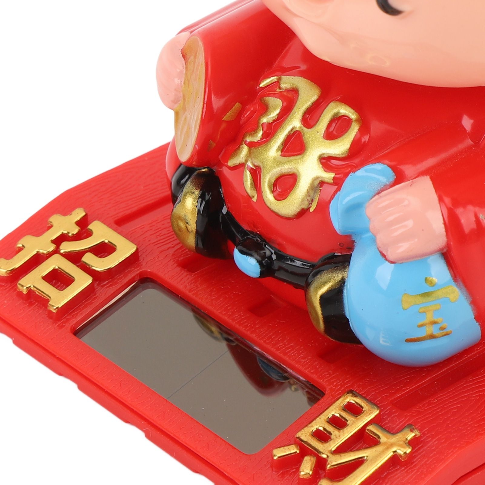 Cai Shen Statue Light Sensing Automatic Nodding Cai Shen Figurine for Office view 9