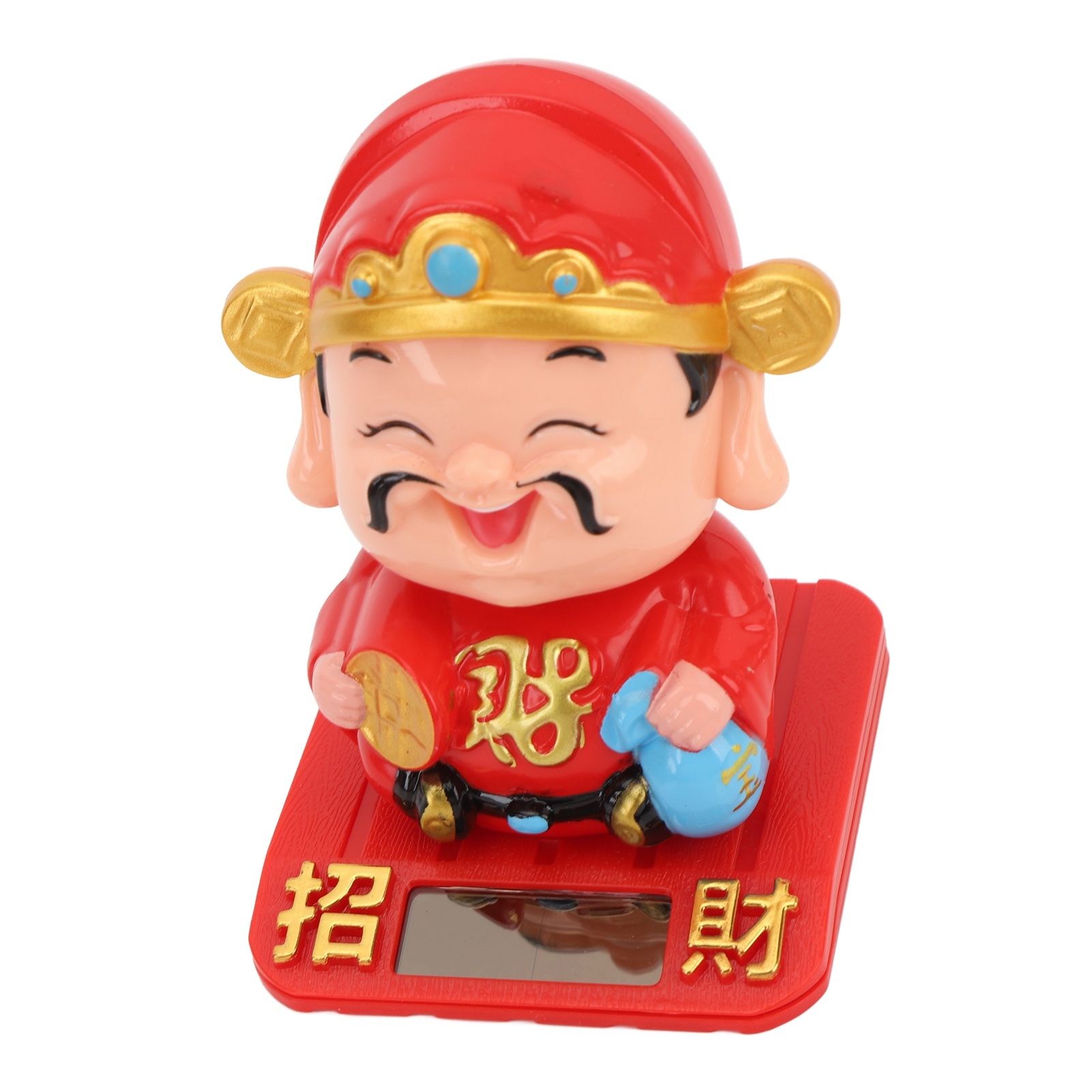 Cai Shen Statue Light Sensing Automatic Nodding Cai Shen Figurine for Office view 10