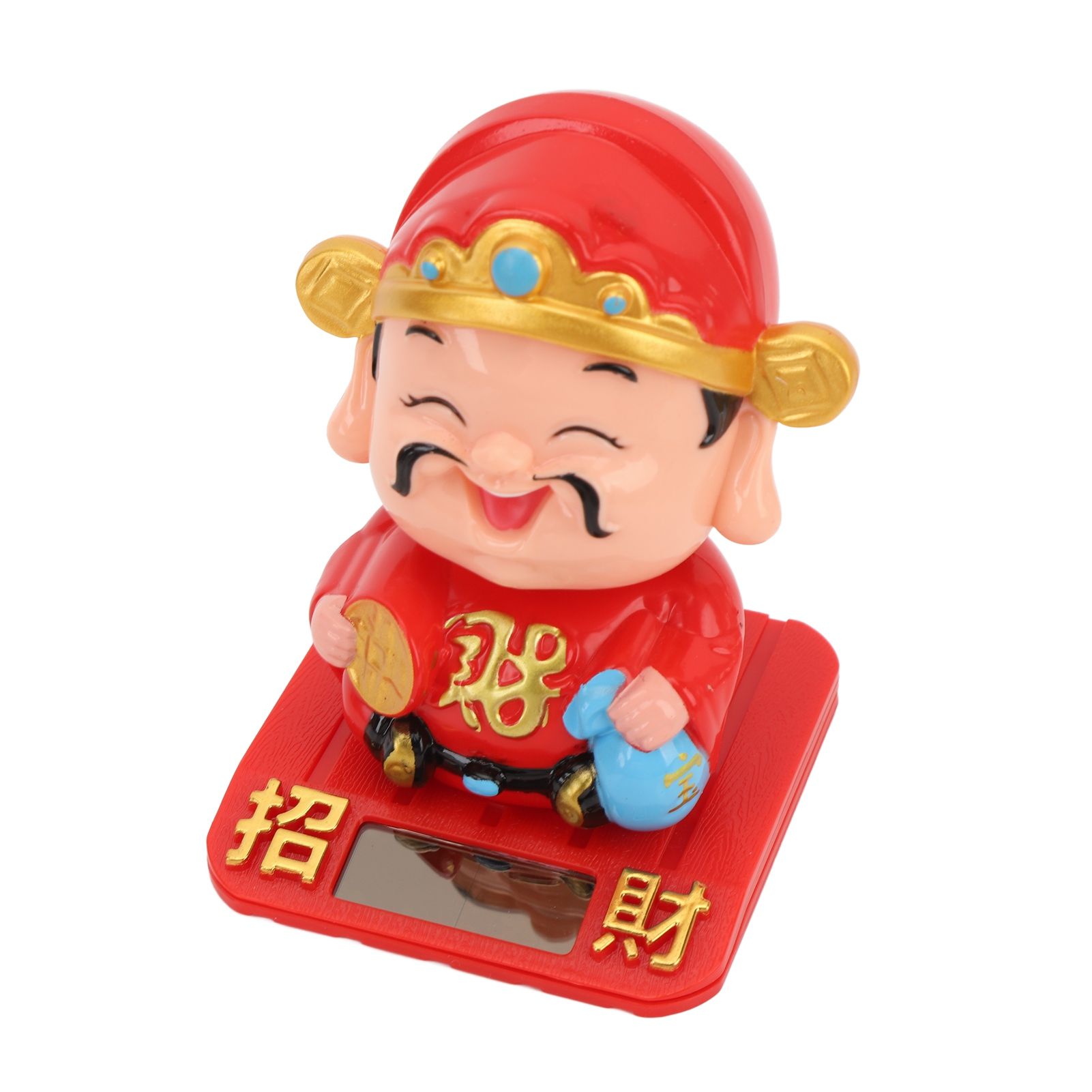 Cai Shen Statue Light Sensing Automatic Nodding Cai Shen Figurine for Office view 11