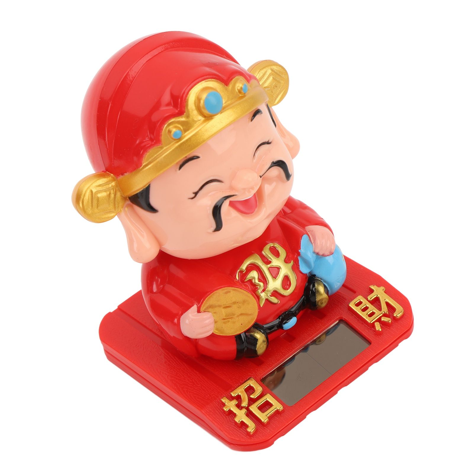 Cai Shen Statue Light Sensing Automatic Nodding Cai Shen Figurine for Office view 12