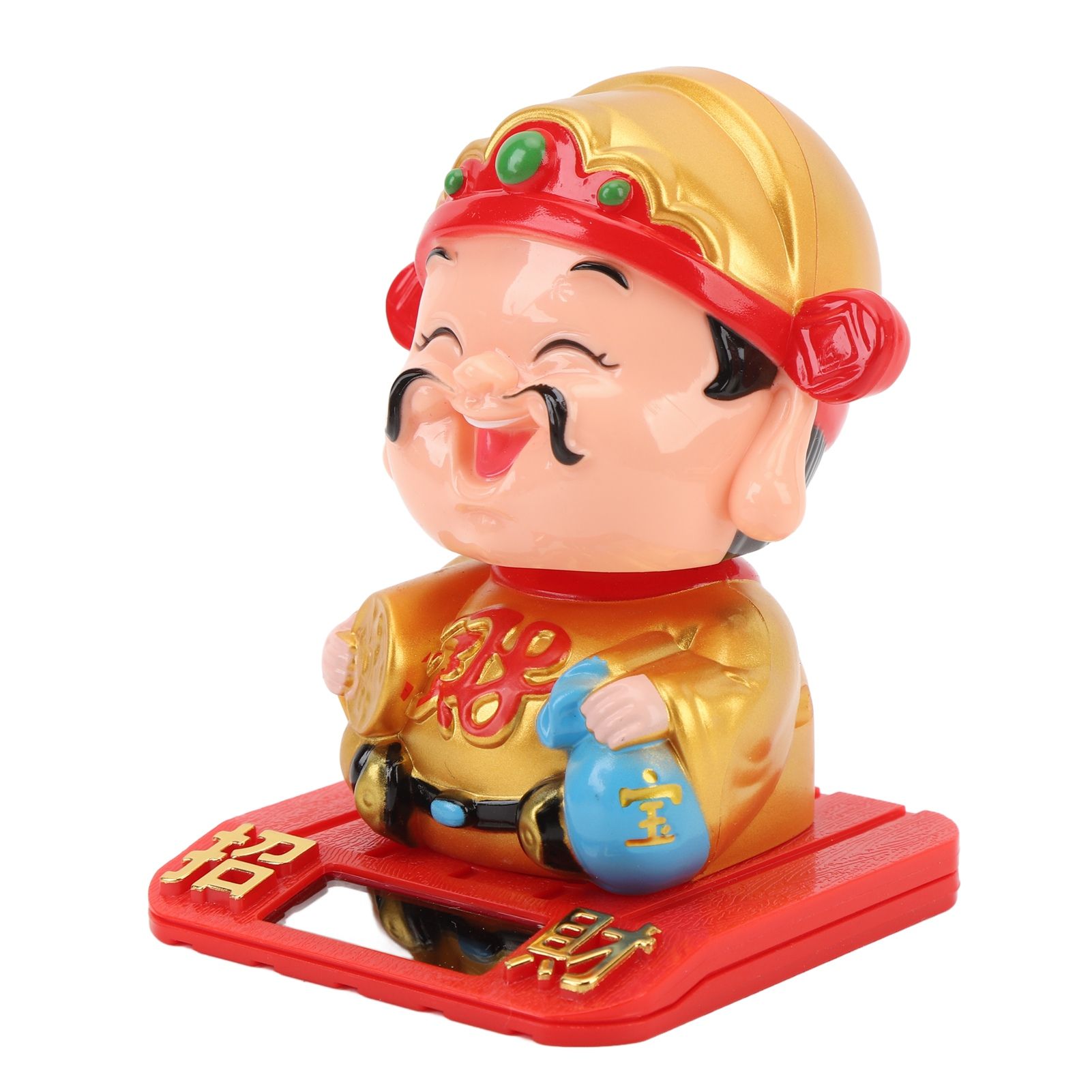 Cai Shen Statue Light Sensing Automatic Nodding Cai Shen Figurine for Office — image 1