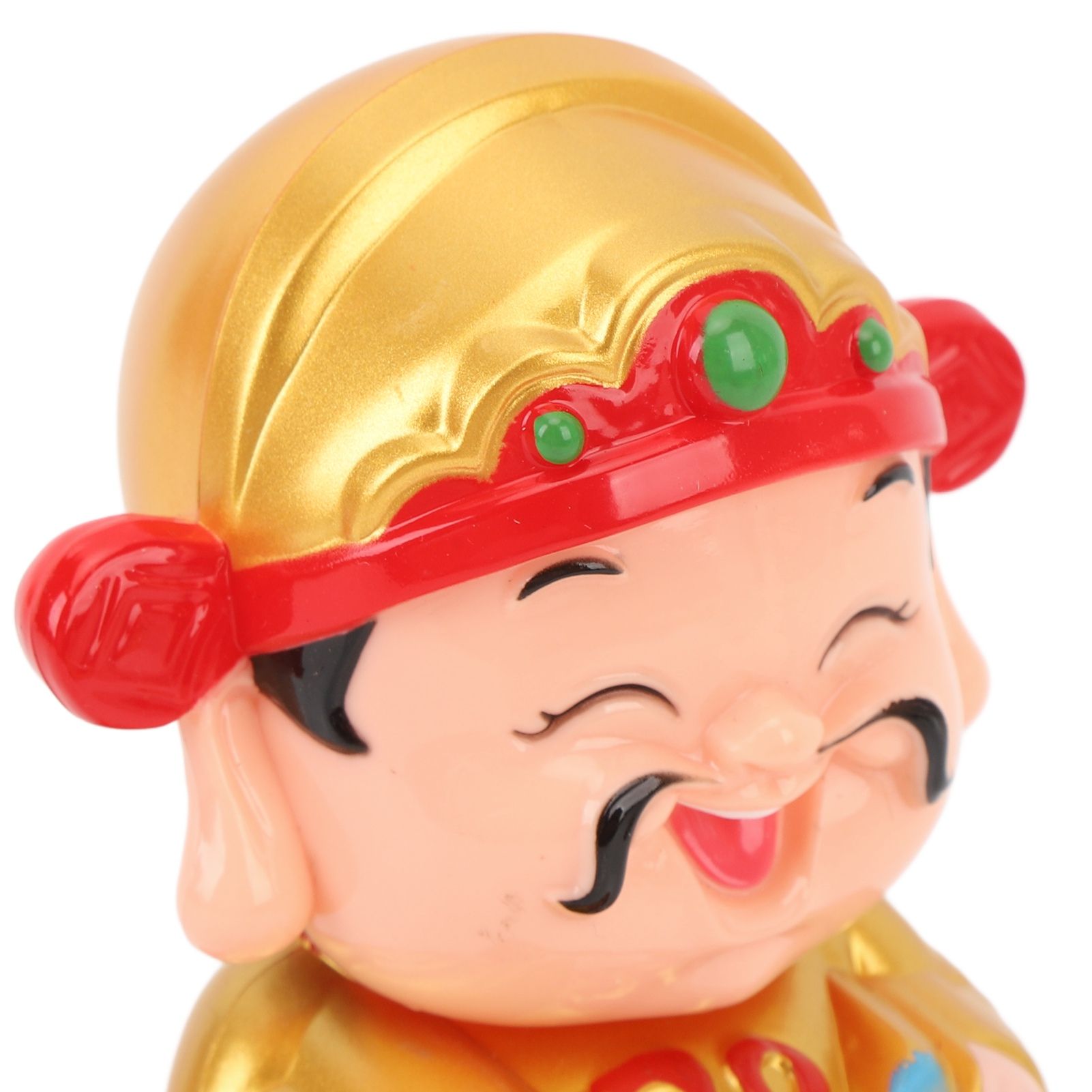 Cai Shen Statue Light Sensing Automatic Nodding Cai Shen Figurine for Office view 2