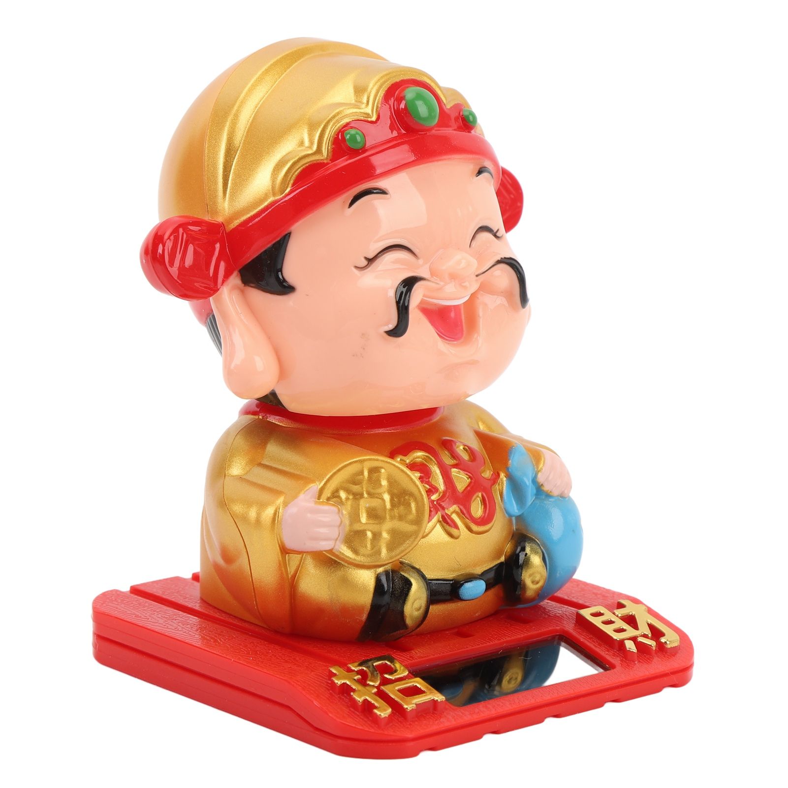 Cai Shen Statue Light Sensing Automatic Nodding Cai Shen Figurine for Office view 4