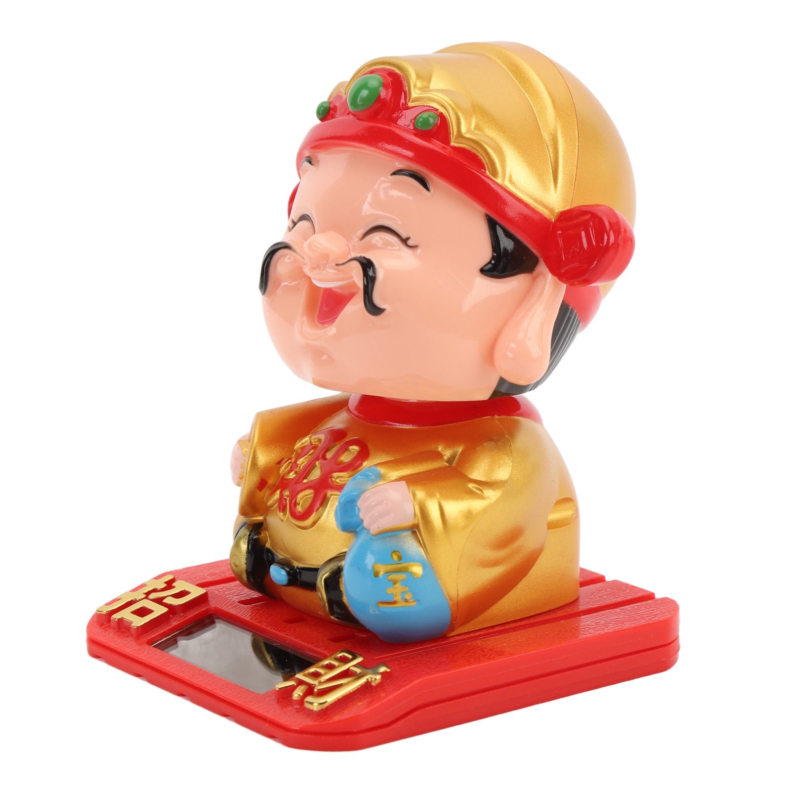 Cai Shen Statue Light Sensing Automatic Nodding Cai Shen Figurine for Office view 9