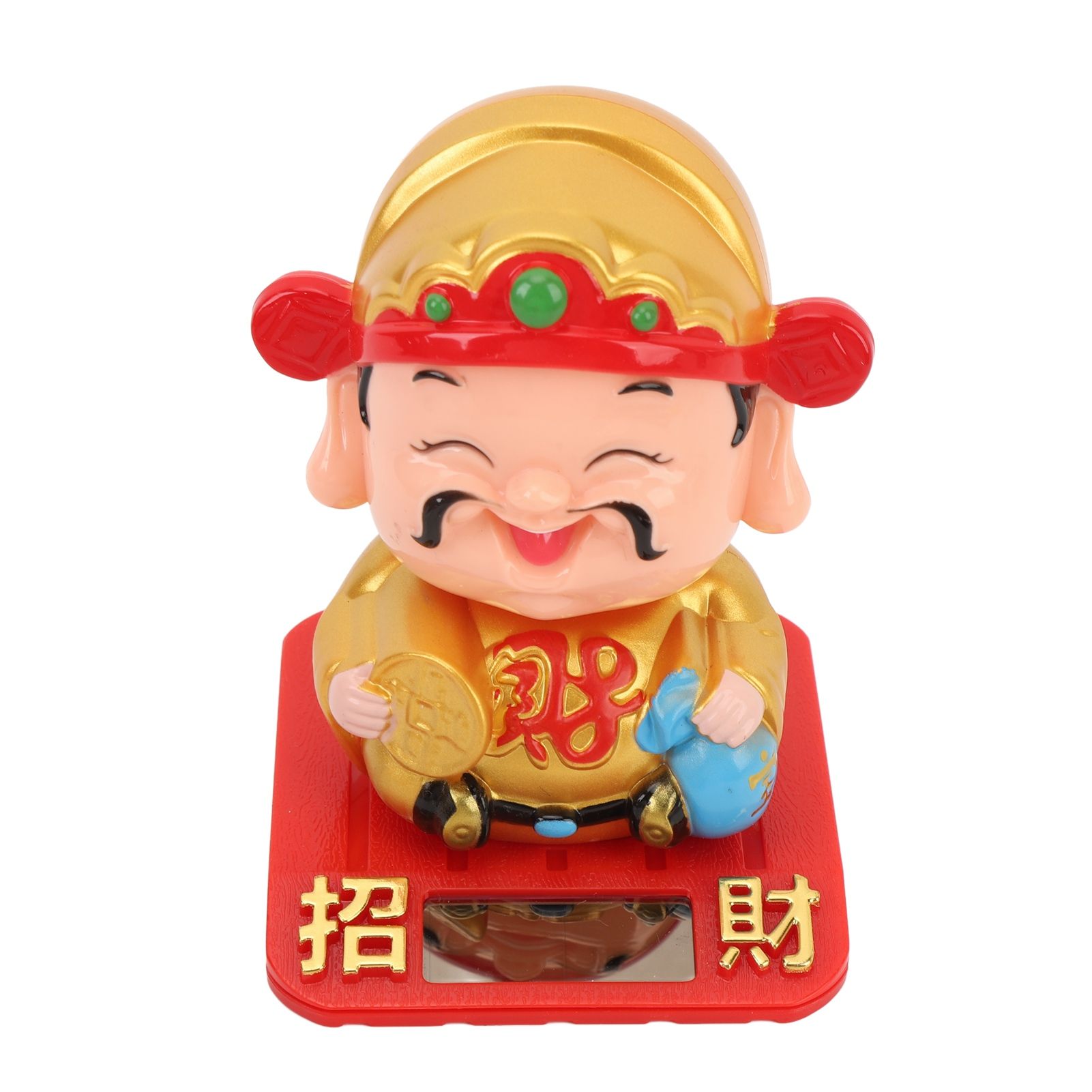 Cai Shen Statue Light Sensing Automatic Nodding Cai Shen Figurine for Office view 11