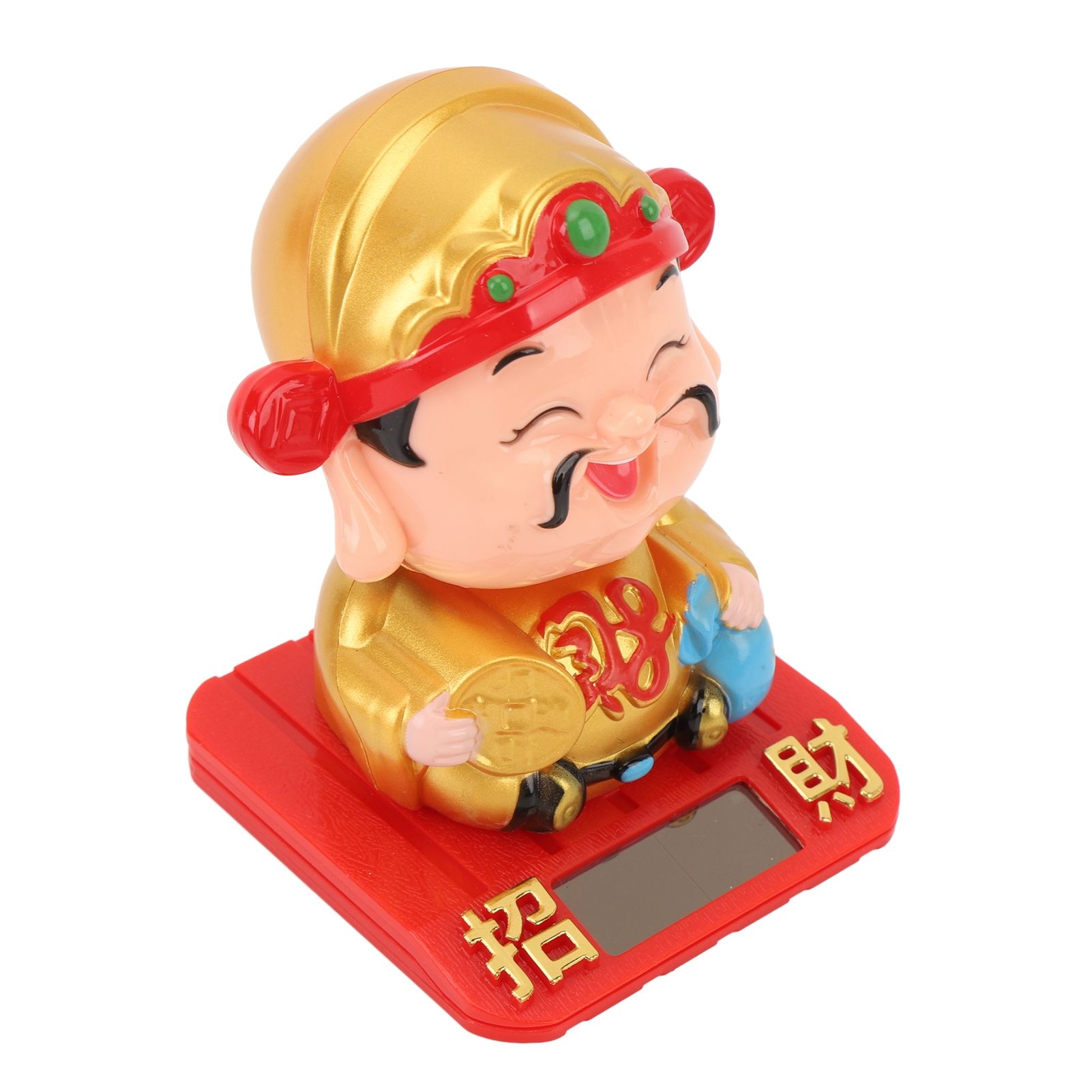 Cai Shen Statue Light Sensing Automatic Nodding Cai Shen Figurine for Office view 12