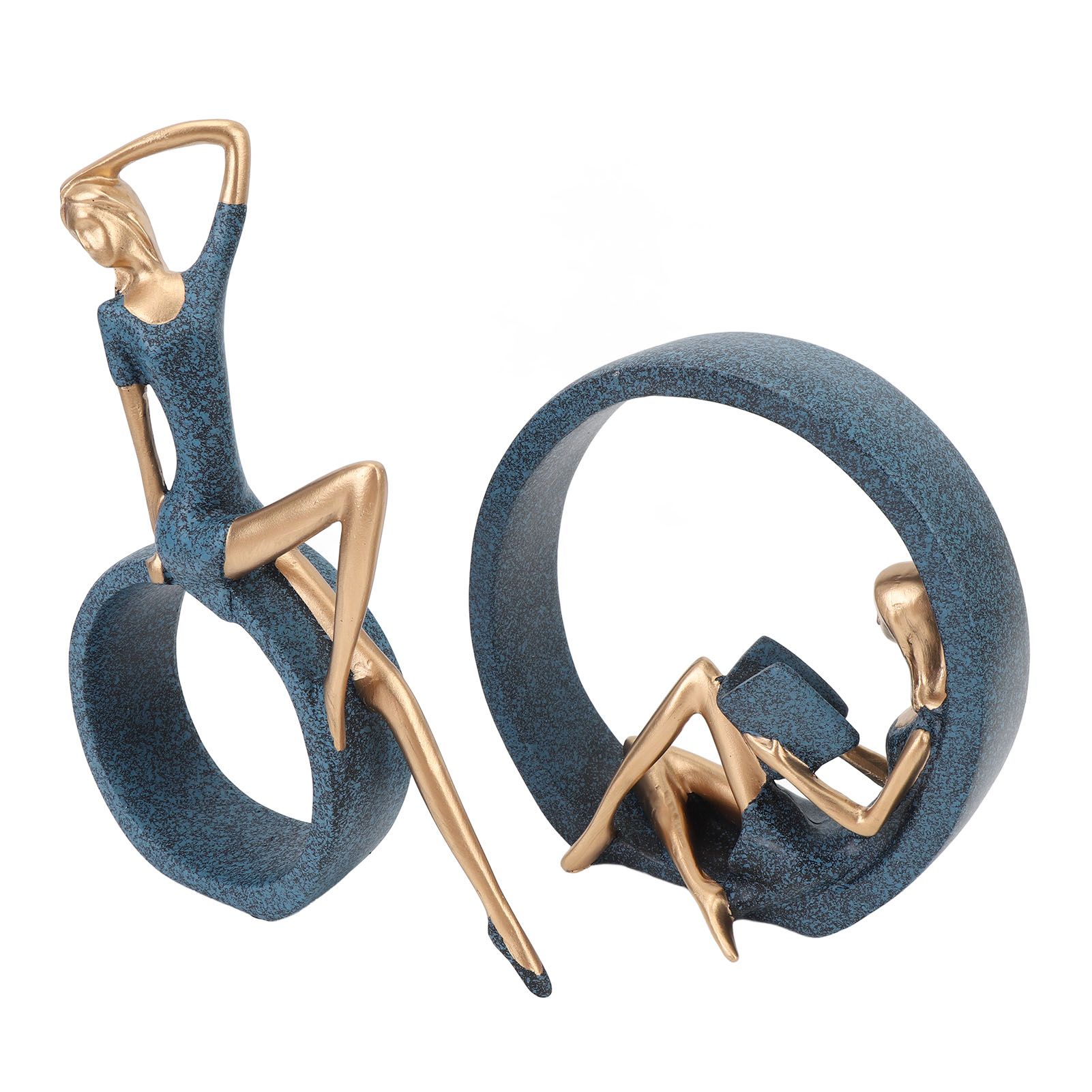 2PCS Resin Figurines Reading A Book Yoga Girl Modern Aesthetic Art Sculptures view 8