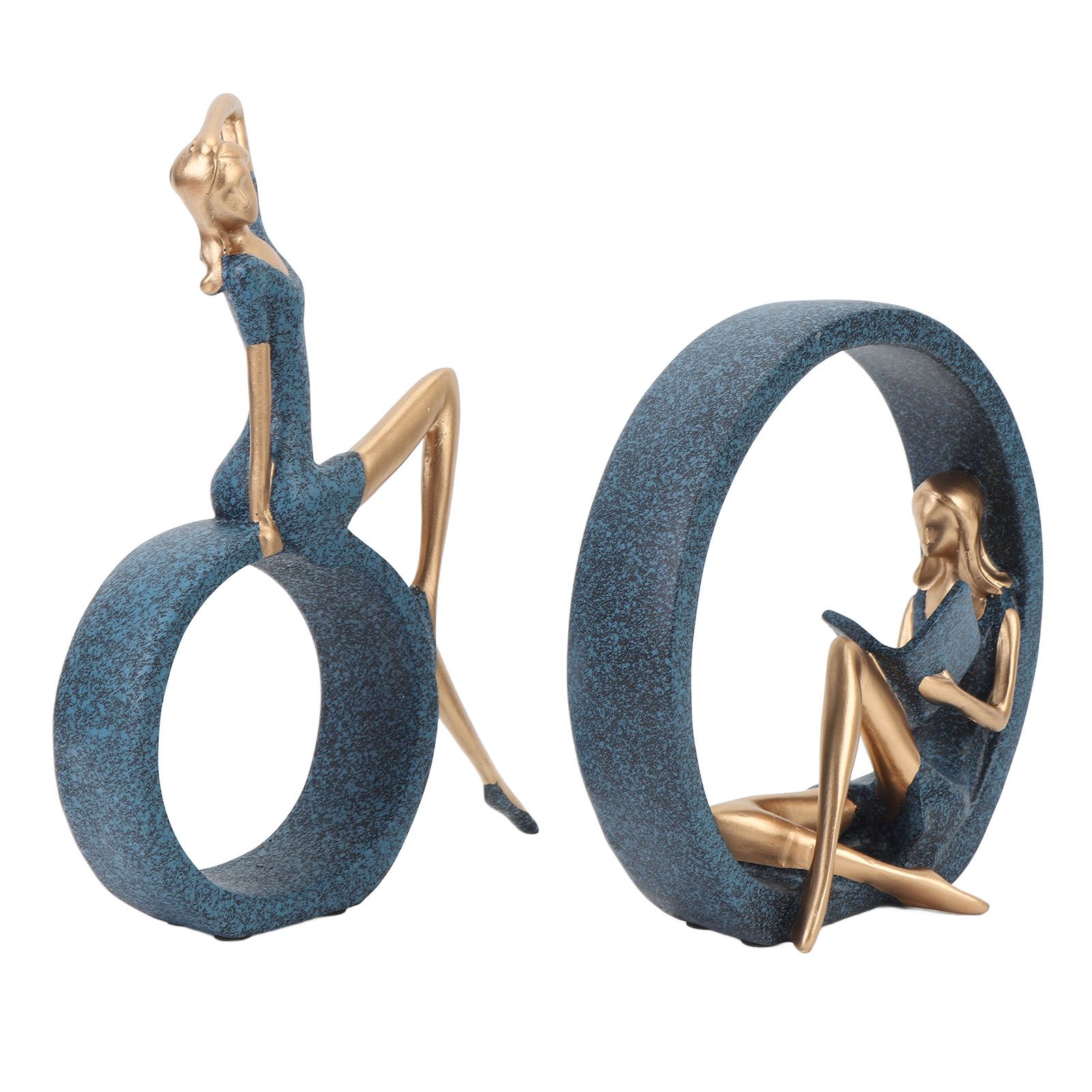 2PCS Resin Figurines Reading A Book Yoga Girl Modern Aesthetic Art Sculptures view 11