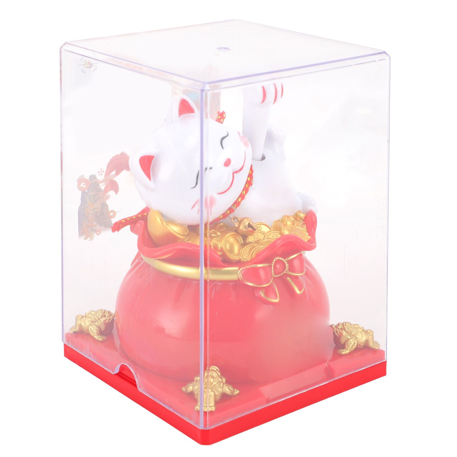 Lucky Cat Waving Arm ABS Solar Powered Light Induction Wealth Welcoming view 4