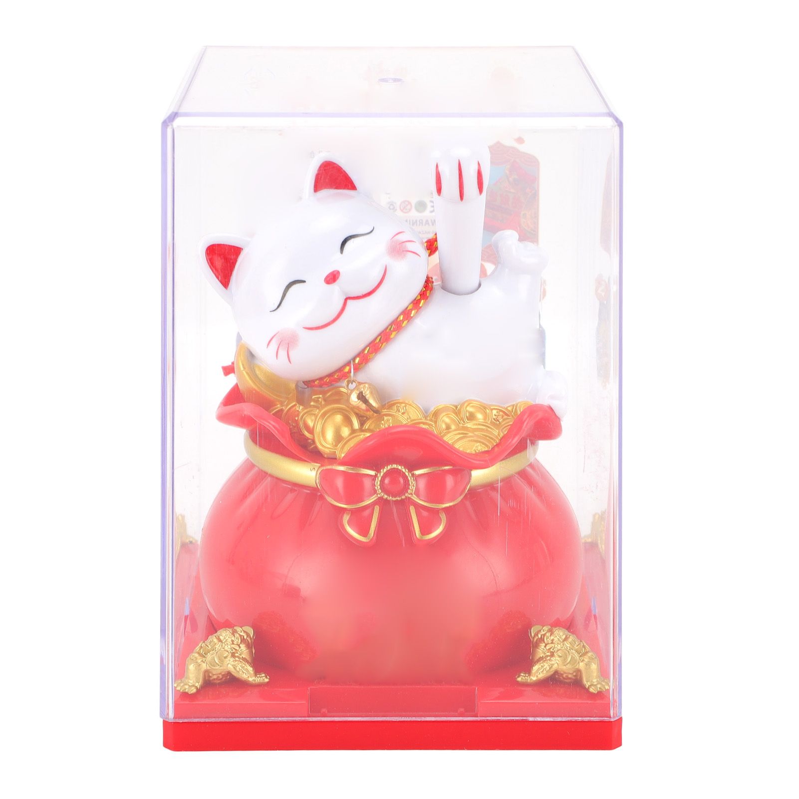 Lucky Cat Waving Arm ABS Solar Powered Light Induction Wealth Welcoming view 6