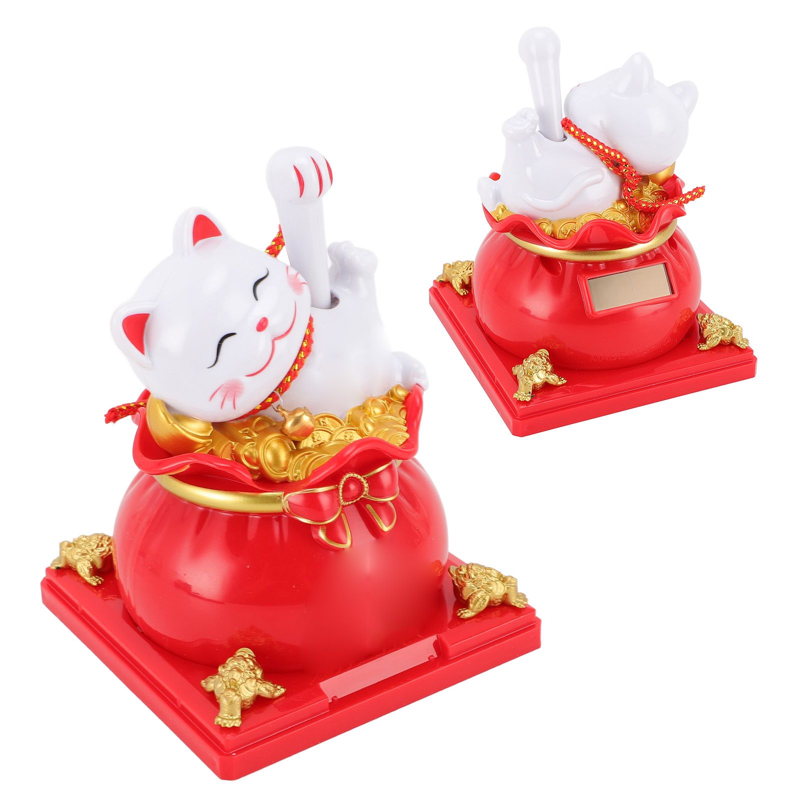Lucky Cat Waving Arm ABS Solar Powered Light Induction Wealth Welcoming view 10