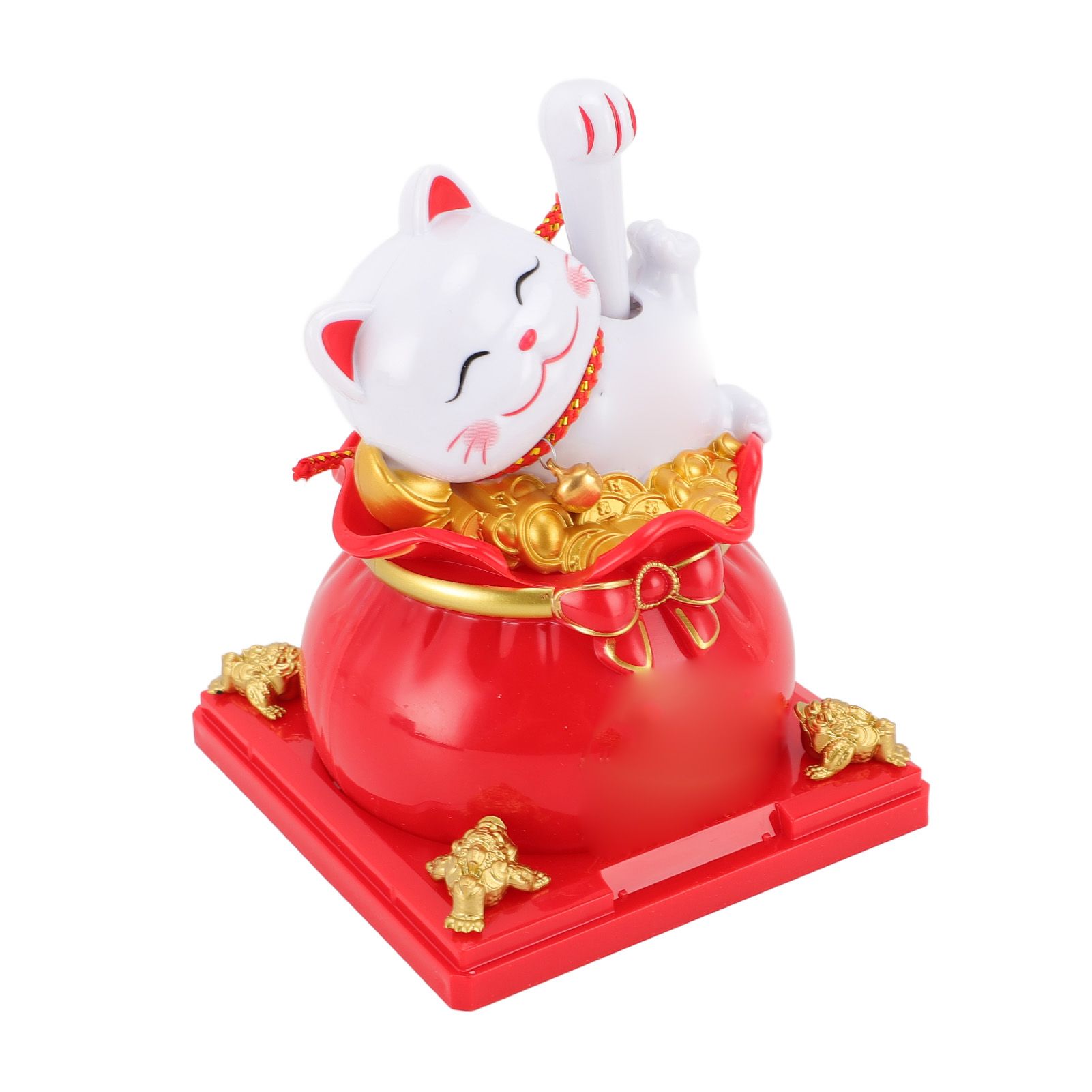 Lucky Cat Waving Arm ABS Solar Powered Light Induction Wealth Welcoming view 11
