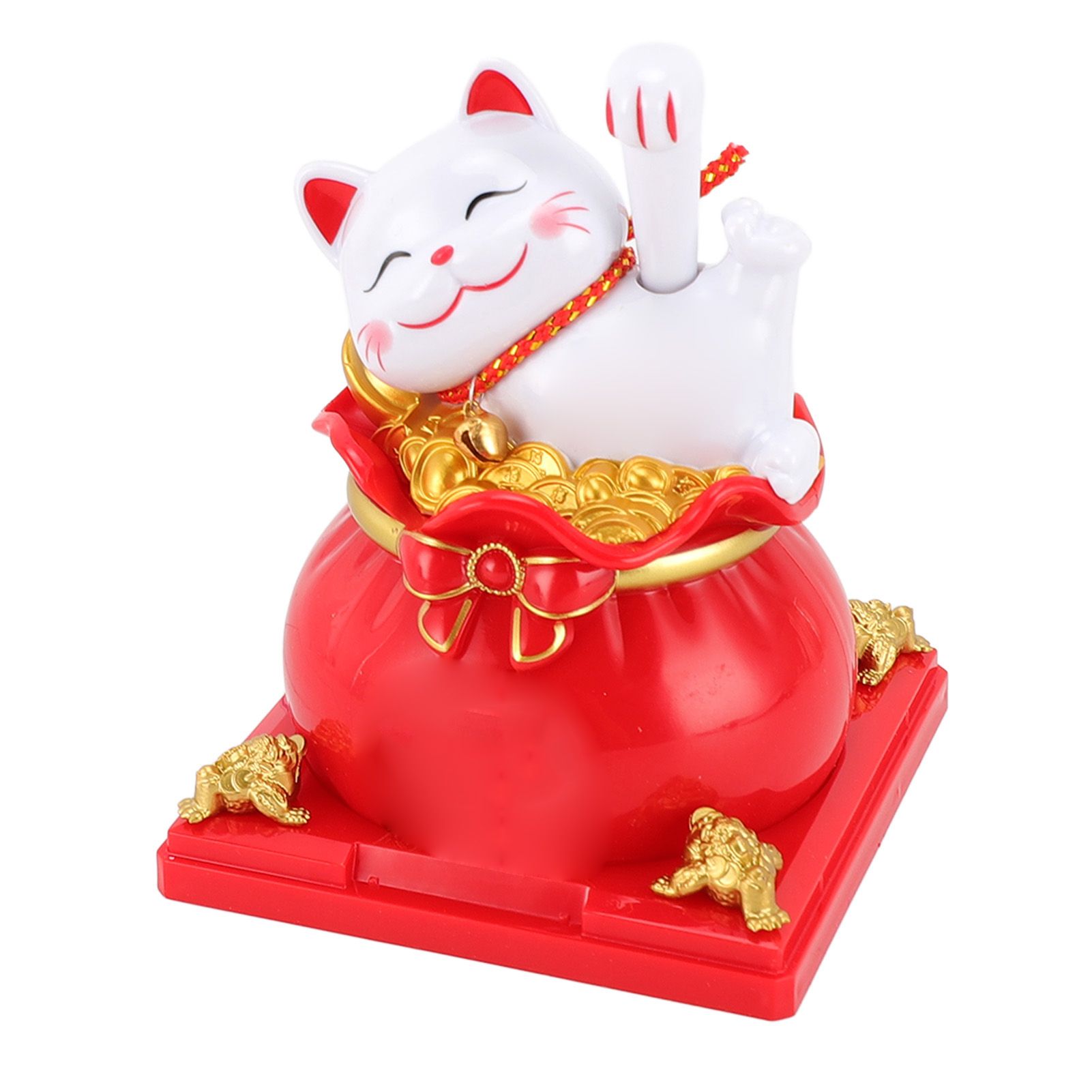 Lucky Cat Waving Arm ABS Solar Powered Light Induction Wealth Welcoming view 12