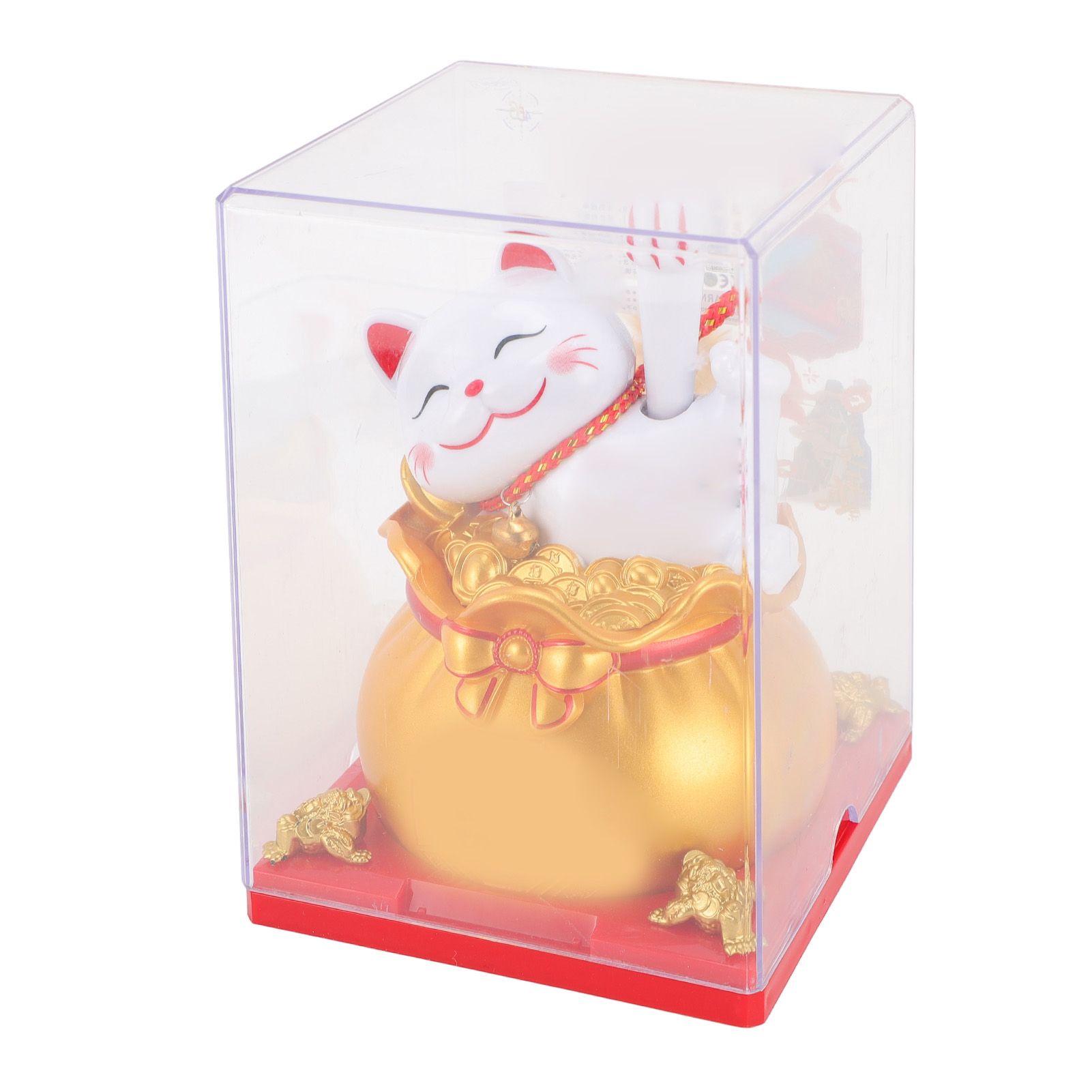 Lucky Cat Waving Arm ABS Solar Powered Light Induction Wealth Welcoming
