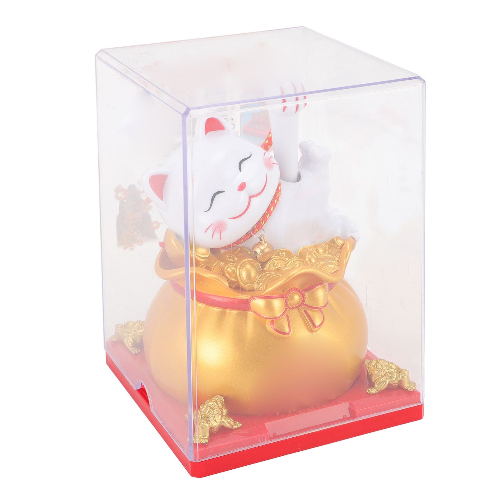 Lucky Cat Waving Arm ABS Solar Powered Light Induction Wealth Welcoming view 4