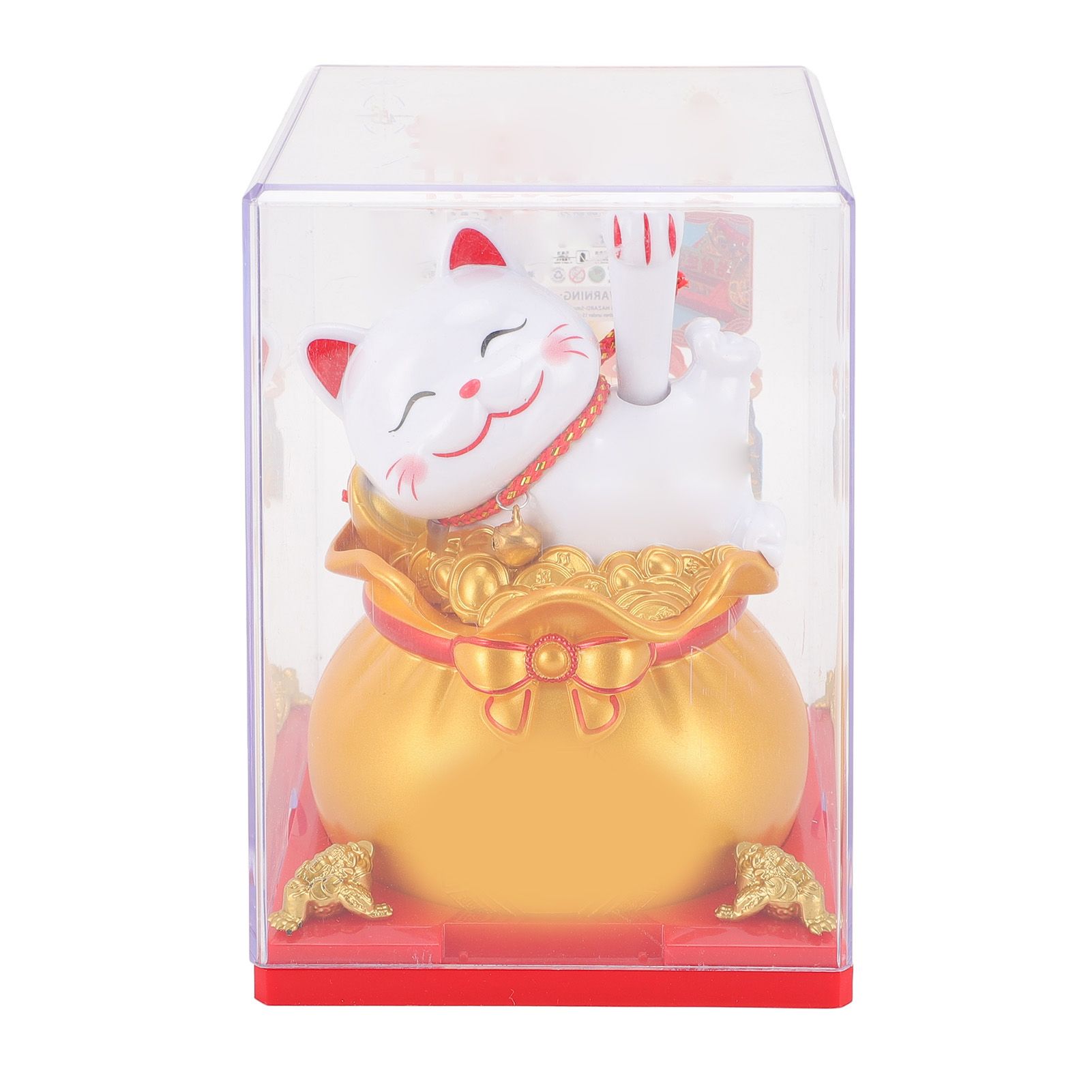 Lucky Cat Waving Arm ABS Solar Powered Light Induction Wealth Welcoming view 6