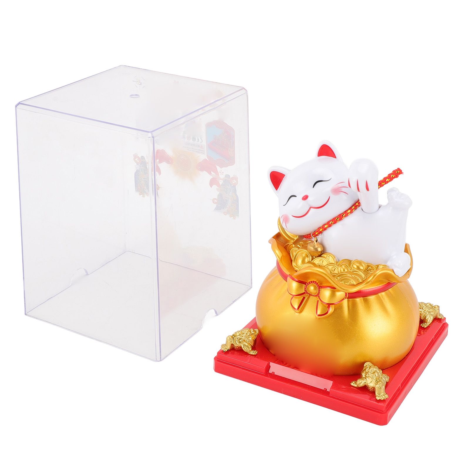Lucky Cat Waving Arm ABS Solar Powered Light Induction Wealth Welcoming view 8