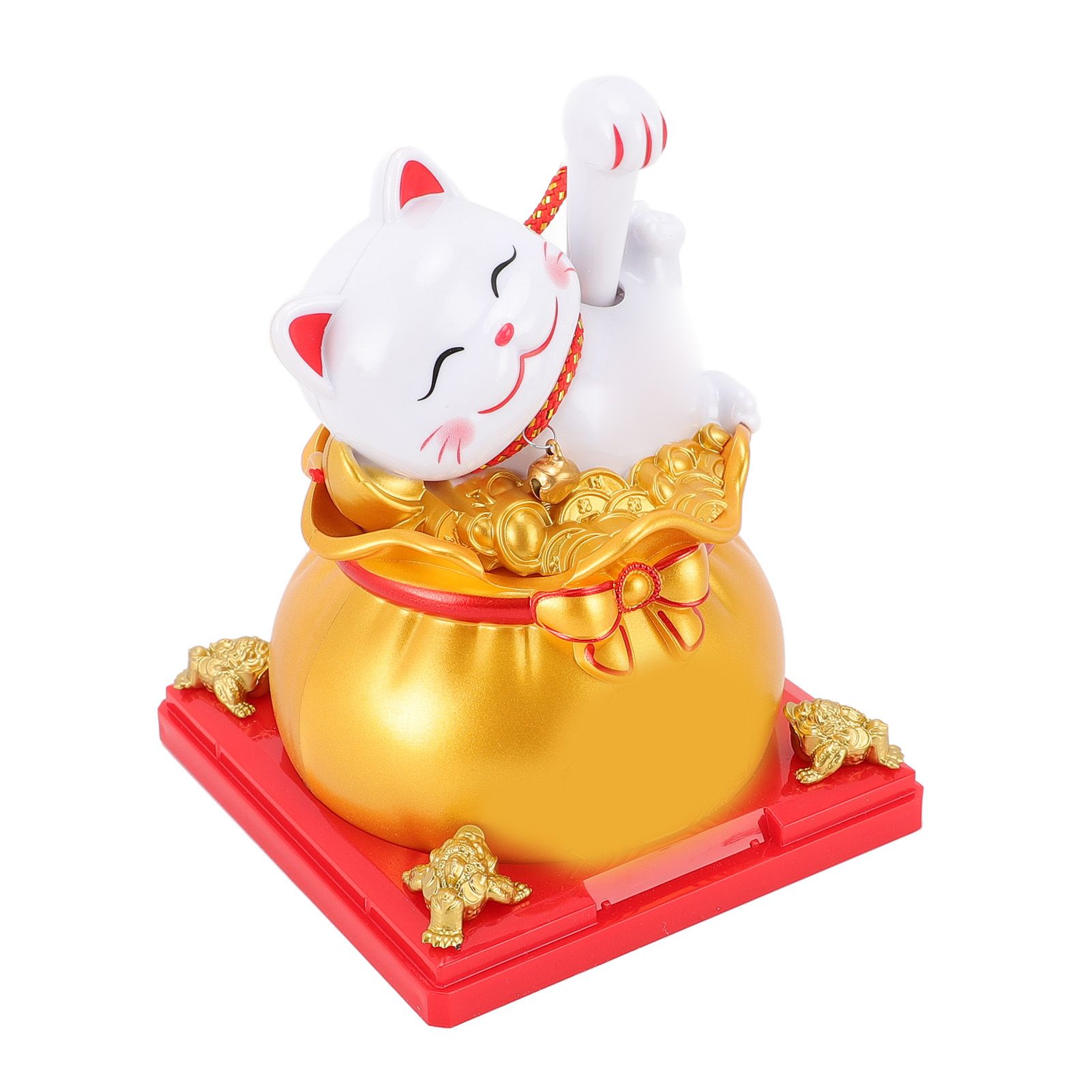 Lucky Cat Waving Arm ABS Solar Powered Light Induction Wealth Welcoming view 9
