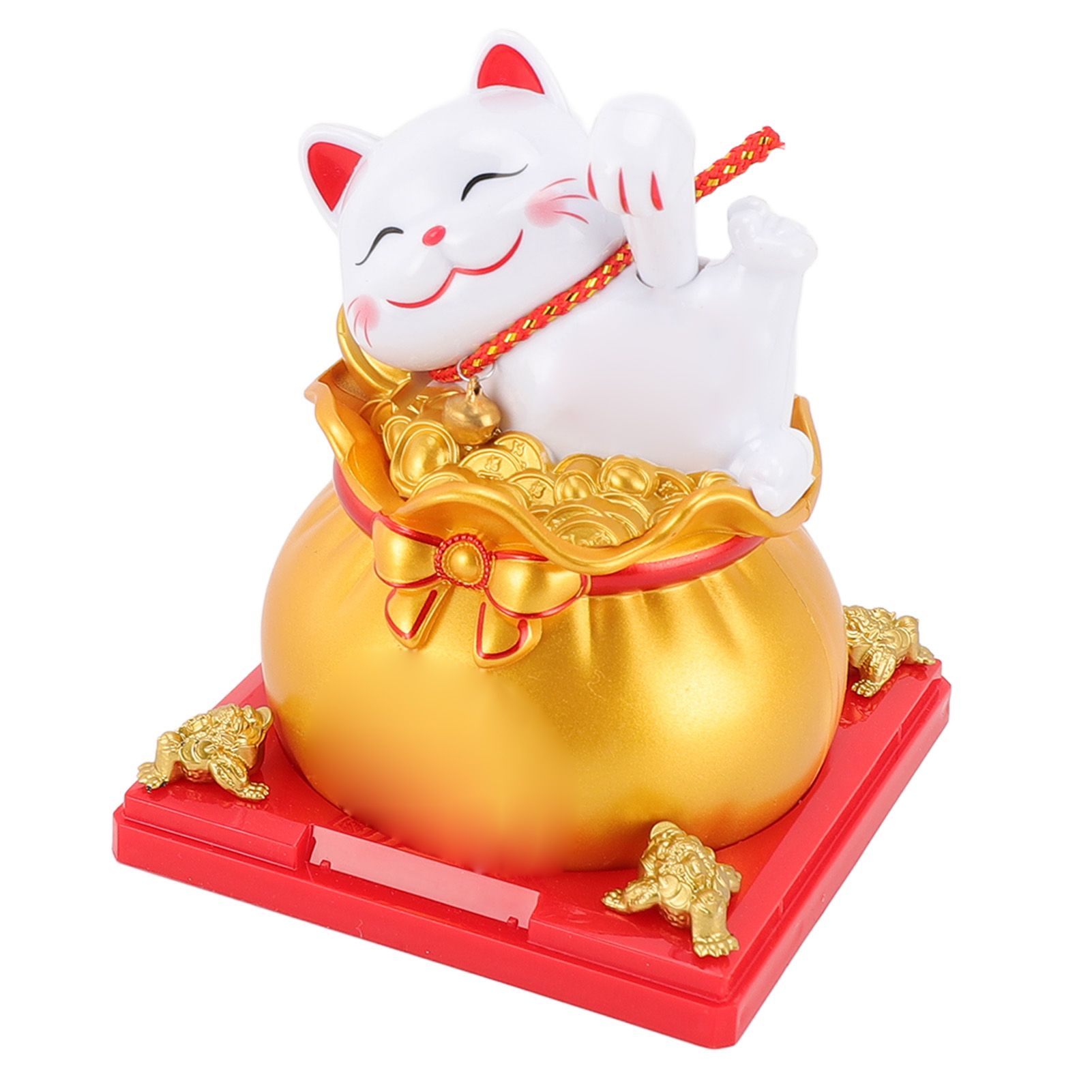Lucky Cat Waving Arm ABS Solar Powered Light Induction Wealth Welcoming view 10