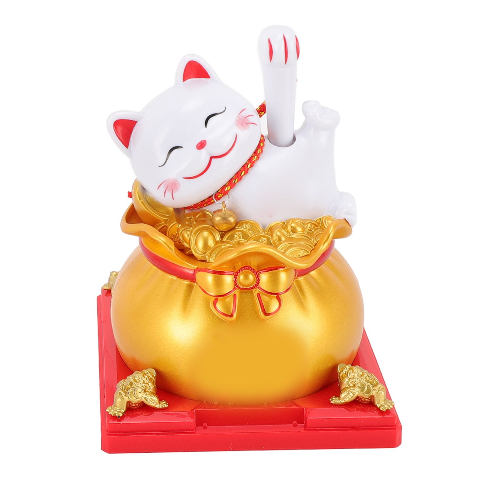 Lucky Cat Waving Arm ABS Solar Powered Light Induction Wealth Welcoming view 11