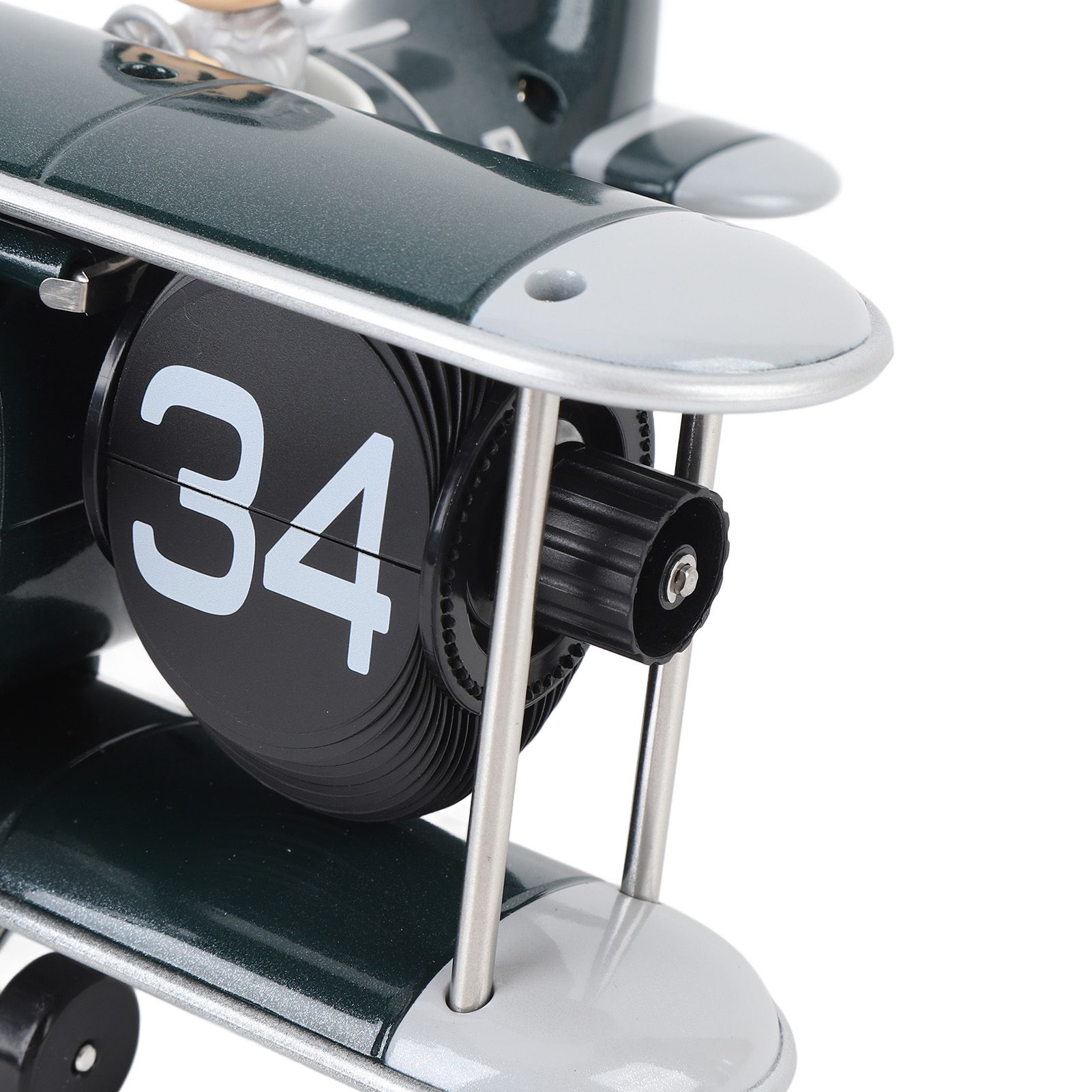 Airplane Flip Clock 12 Hours Retro Battery Powered Auto Flip Desk Clock for view 2