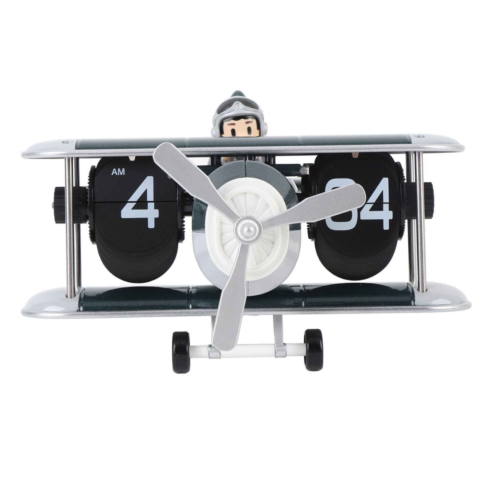 Airplane Flip Clock 12 Hours Retro Battery Powered Auto Flip Desk Clock for view 3