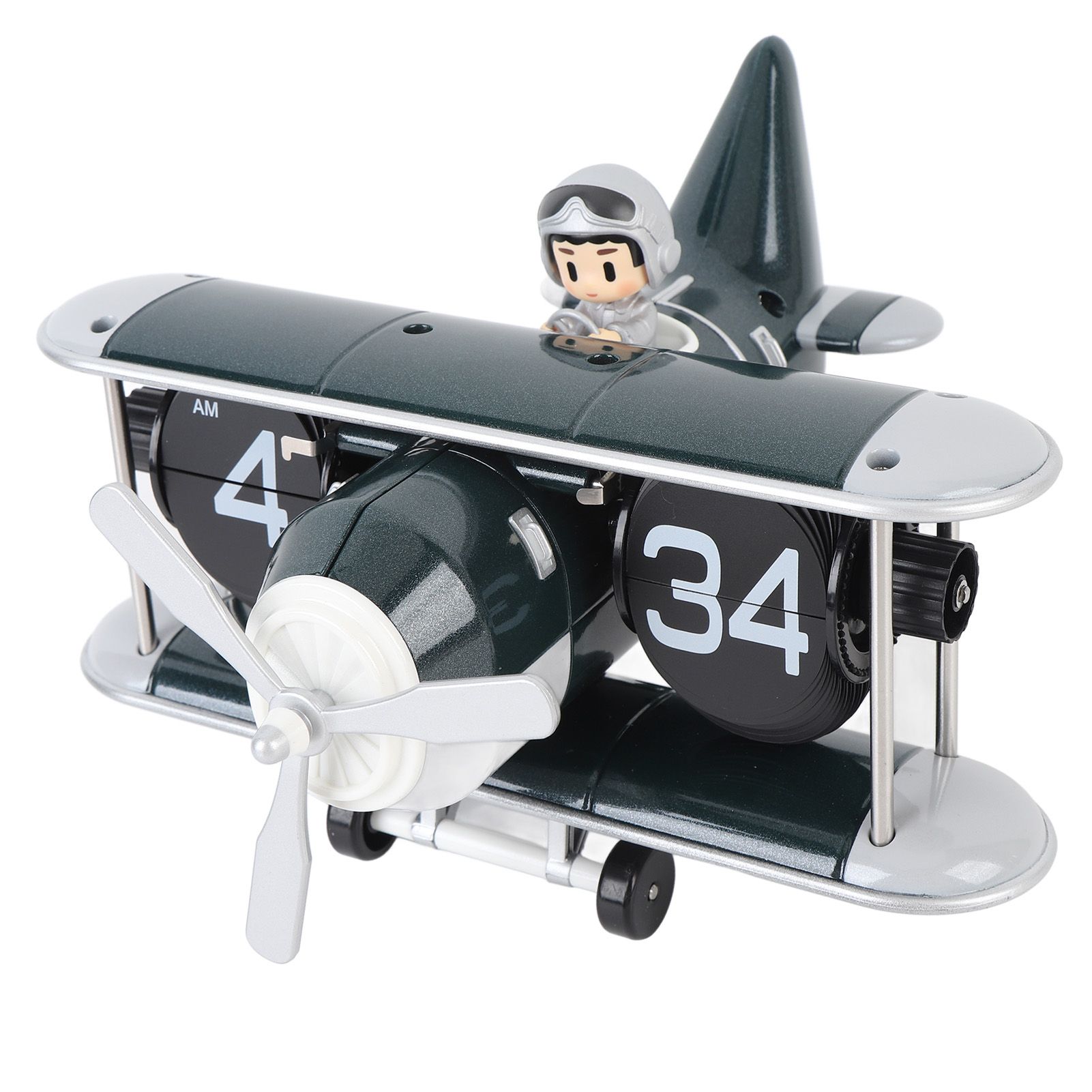 Airplane Flip Clock 12 Hours Retro Battery Powered Auto Flip Desk Clock for view 4