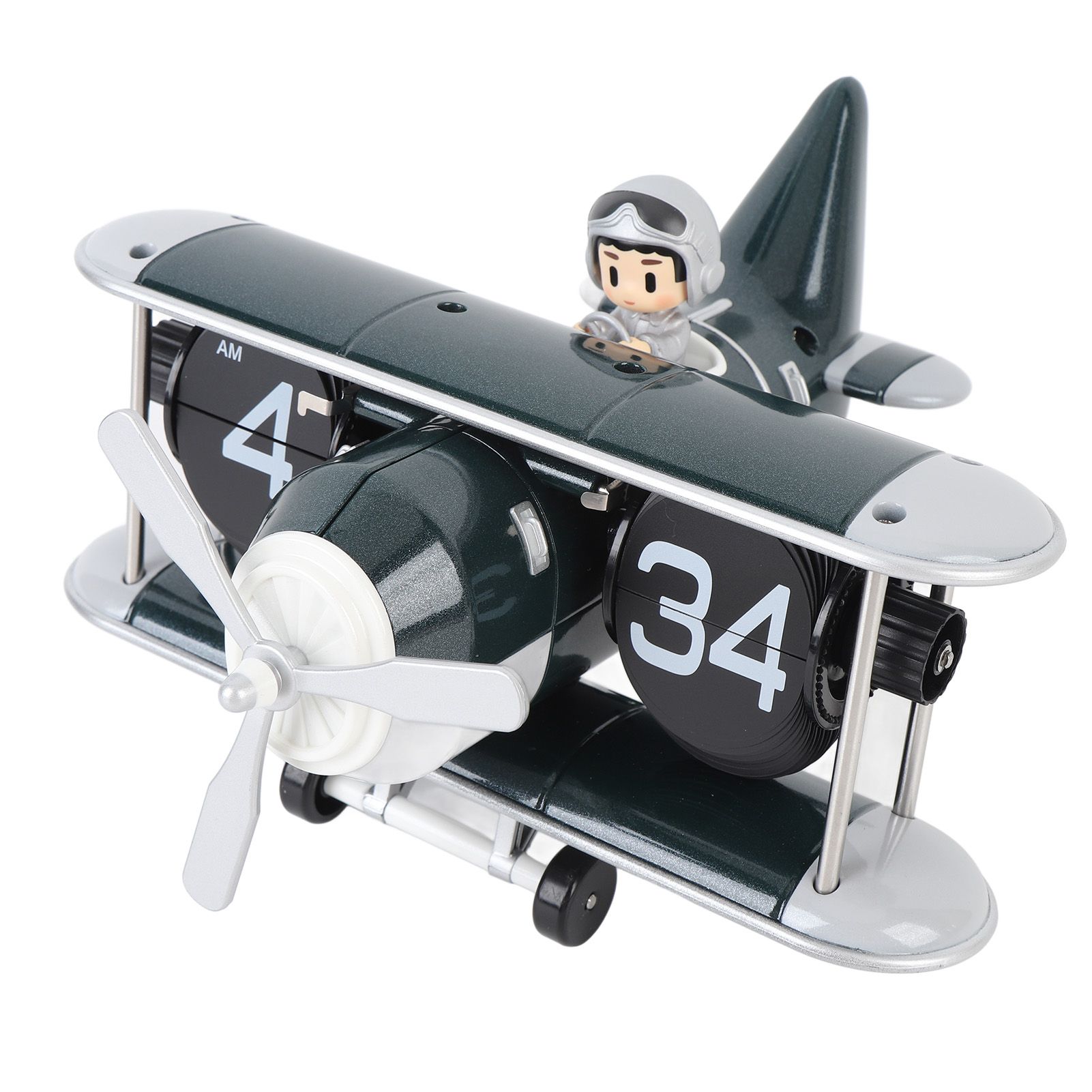 Airplane Flip Clock 12 Hours Retro Battery Powered Auto Flip Desk Clock for view 6