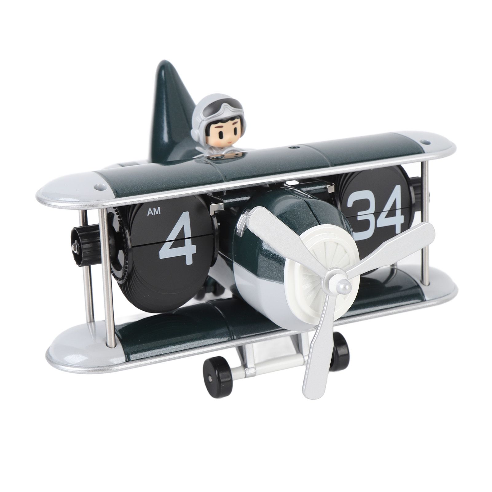 Airplane Flip Clock 12 Hours Retro Battery Powered Auto Flip Desk Clock for view 9