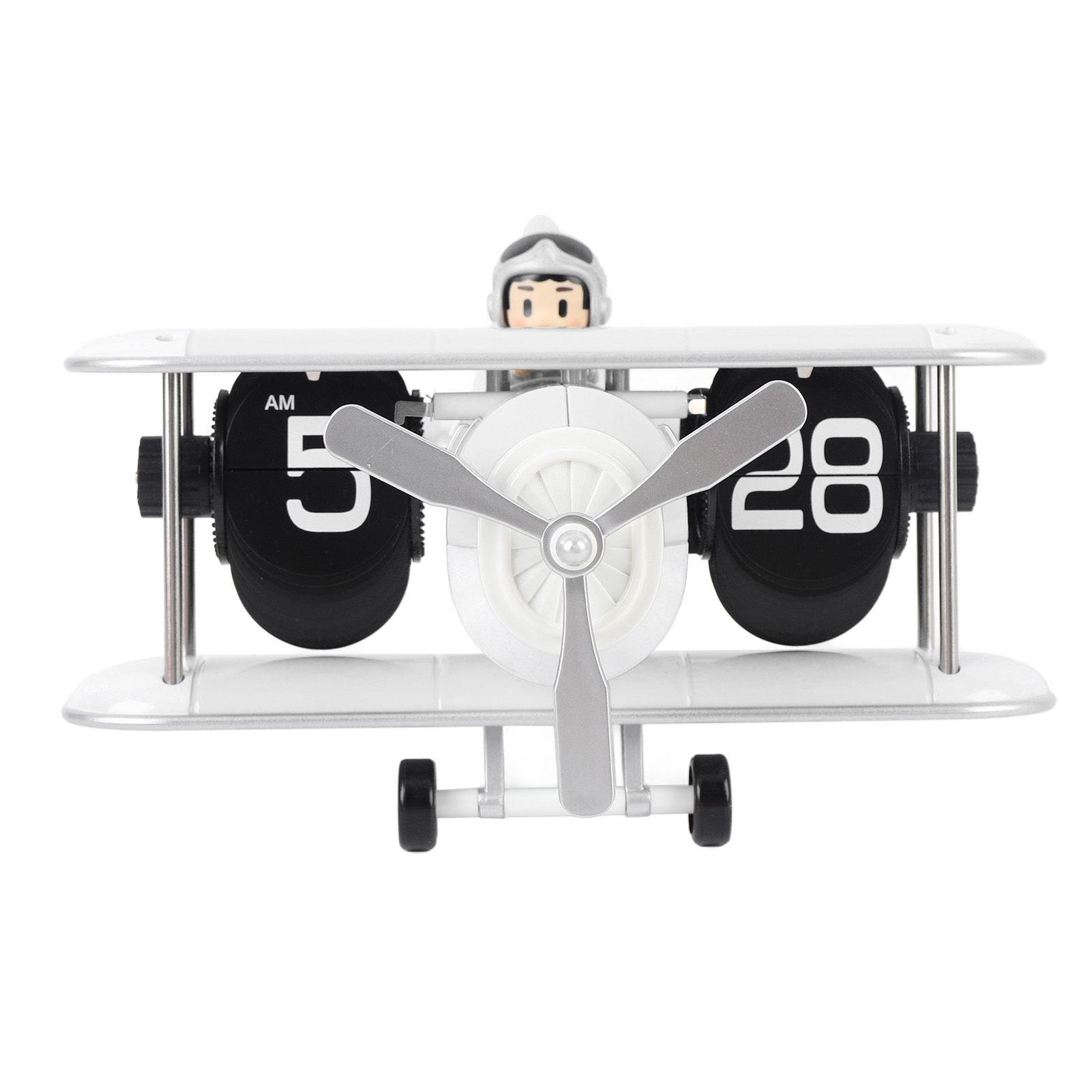 Airplane Flip Clock 12 Hours Retro Battery Powered Auto Flip Desk Clock for view 3