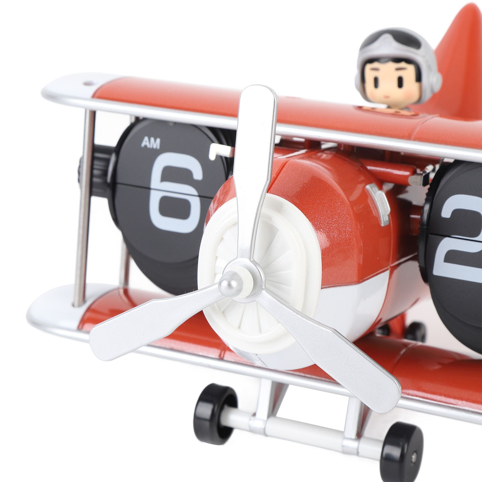 Airplane Flip Clock 12 Hours Retro Battery Powered Auto Flip Desk Clock for view 7