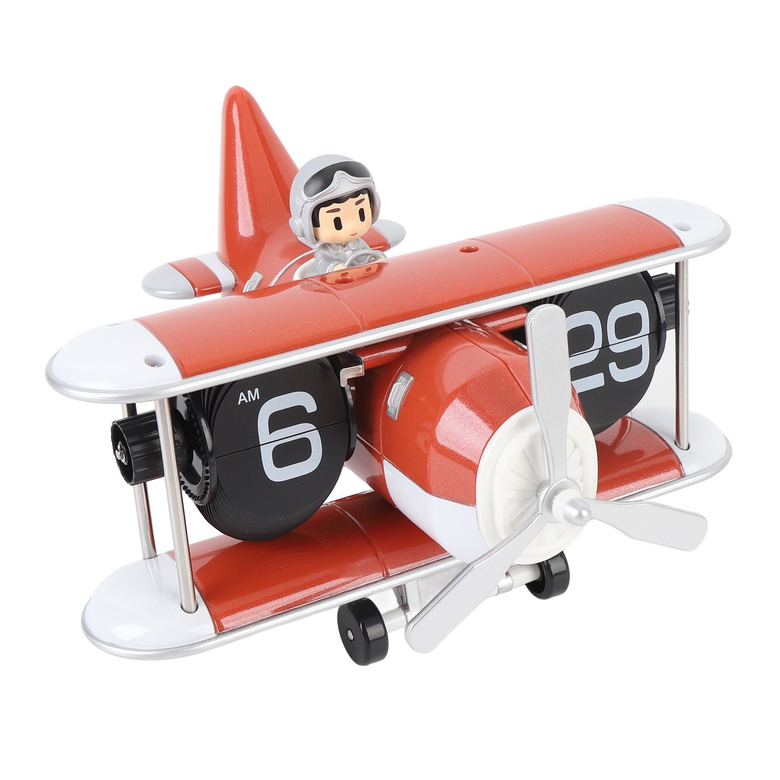 Airplane Flip Clock 12 Hours Retro Battery Powered Auto Flip Desk Clock for view 8