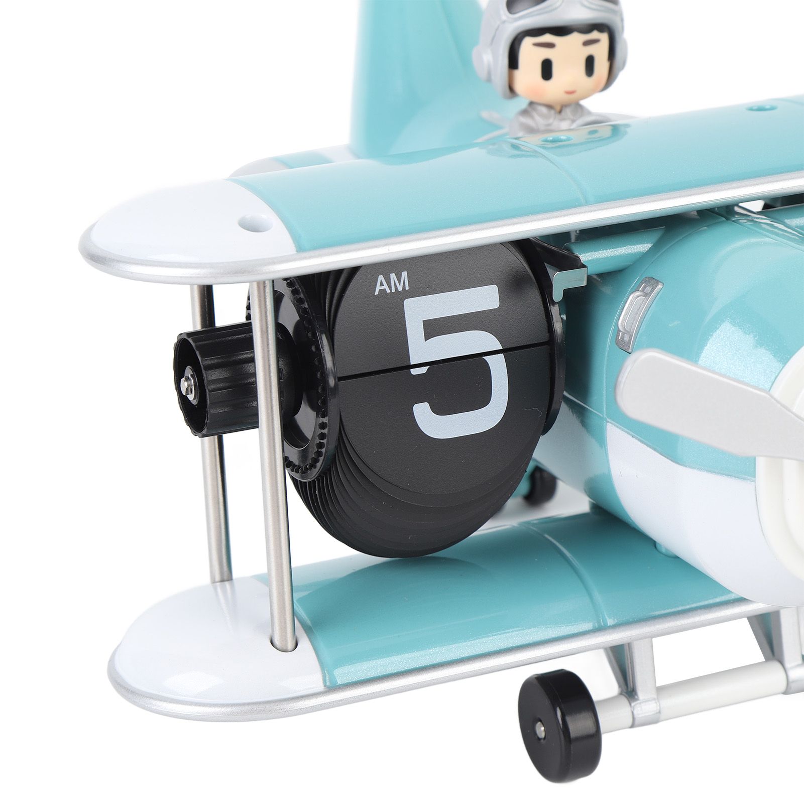 Airplane Flip Clock 12 Hours Retro Battery Powered Auto Flip Desk Clock for view 2