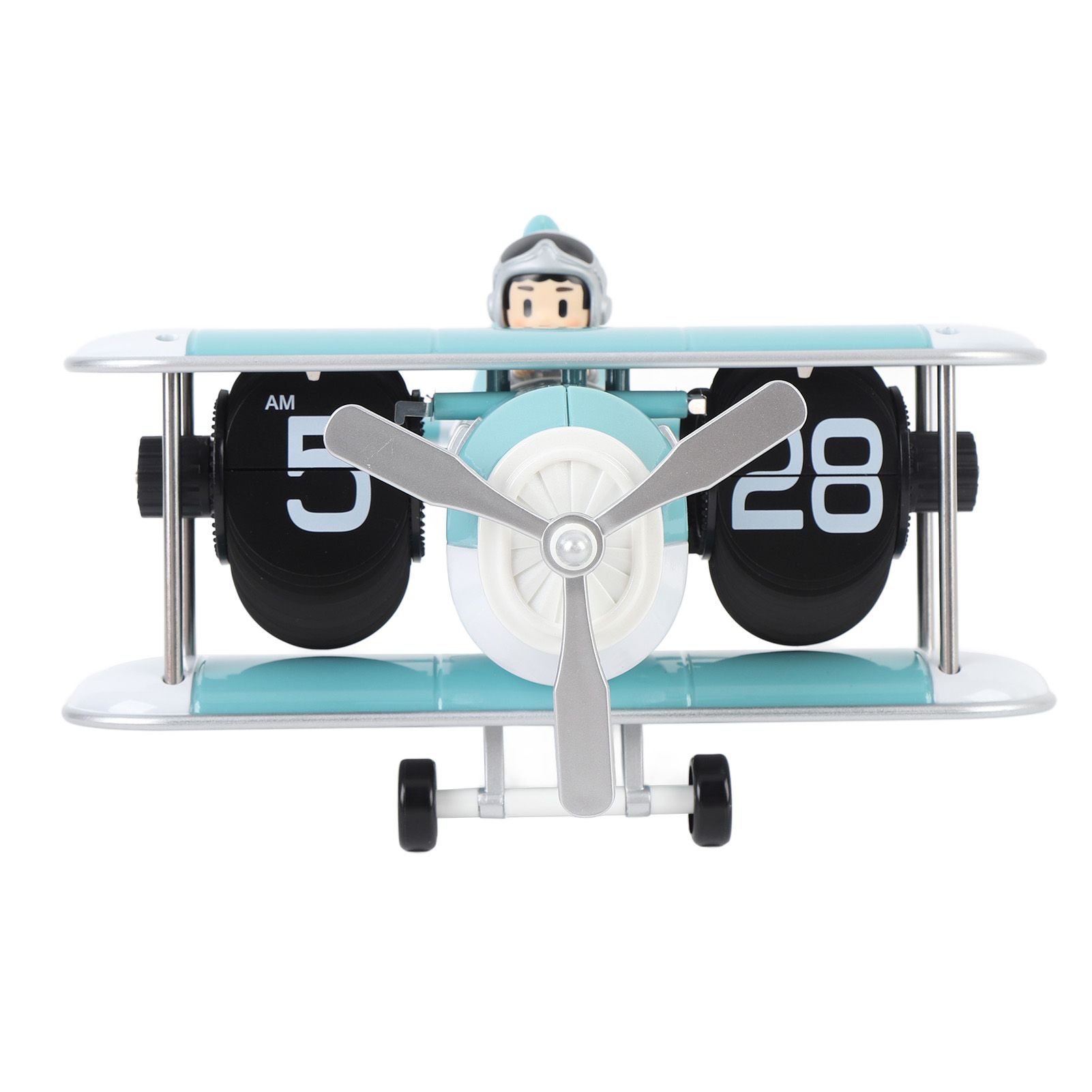Airplane Flip Clock 12 Hours Retro Battery Powered Auto Flip Desk Clock for view 3