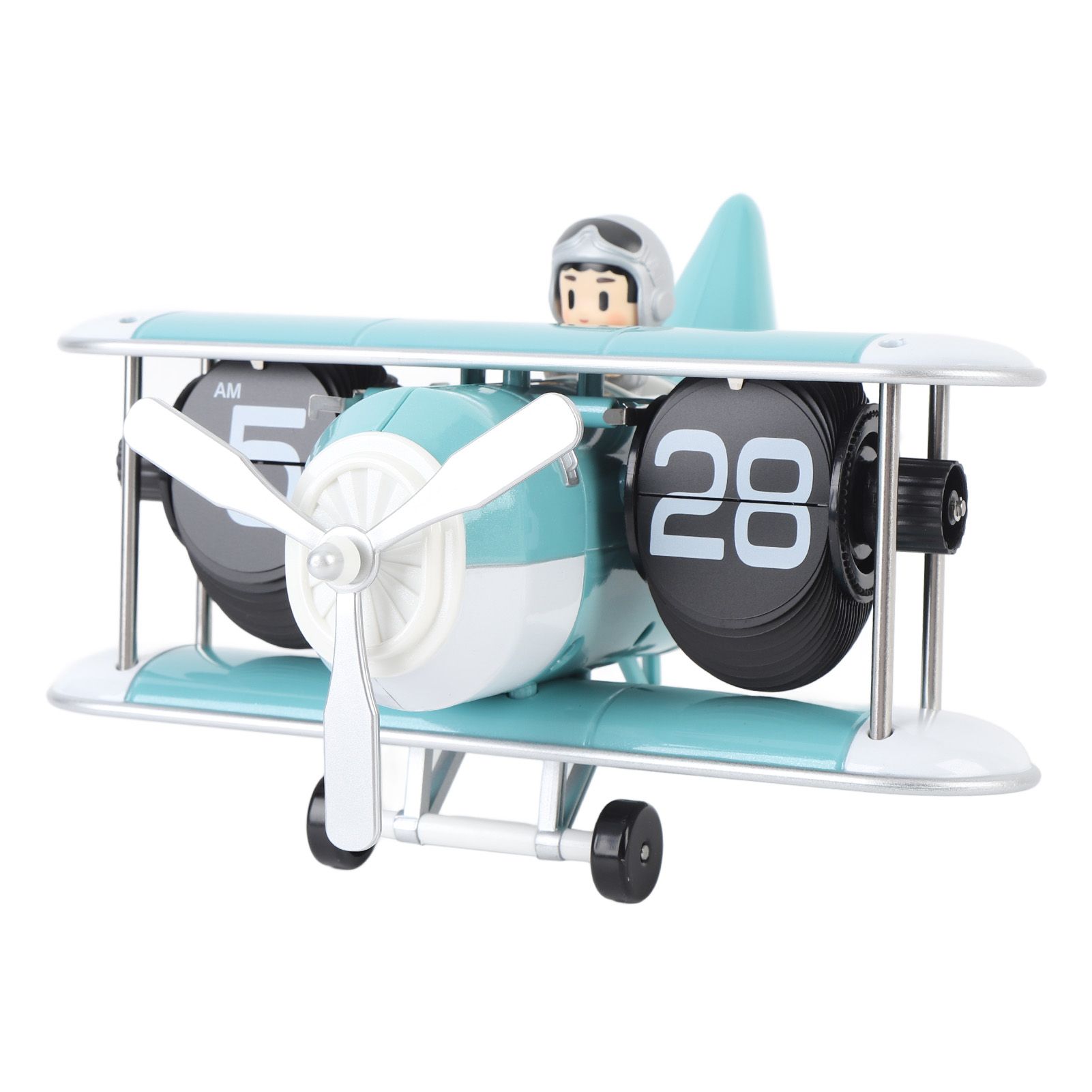 Airplane Flip Clock 12 Hours Retro Battery Powered Auto Flip Desk Clock for view 9