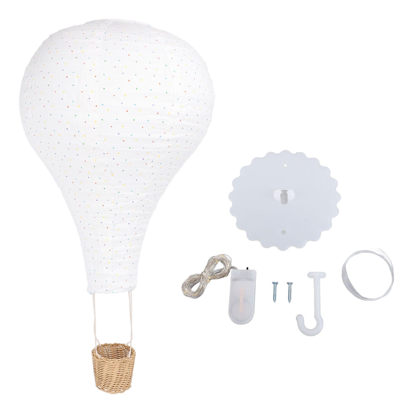 Hot Air Balloon Hanging Decor Rattan Fabric Hot Air Balloon Pendant Light view 3