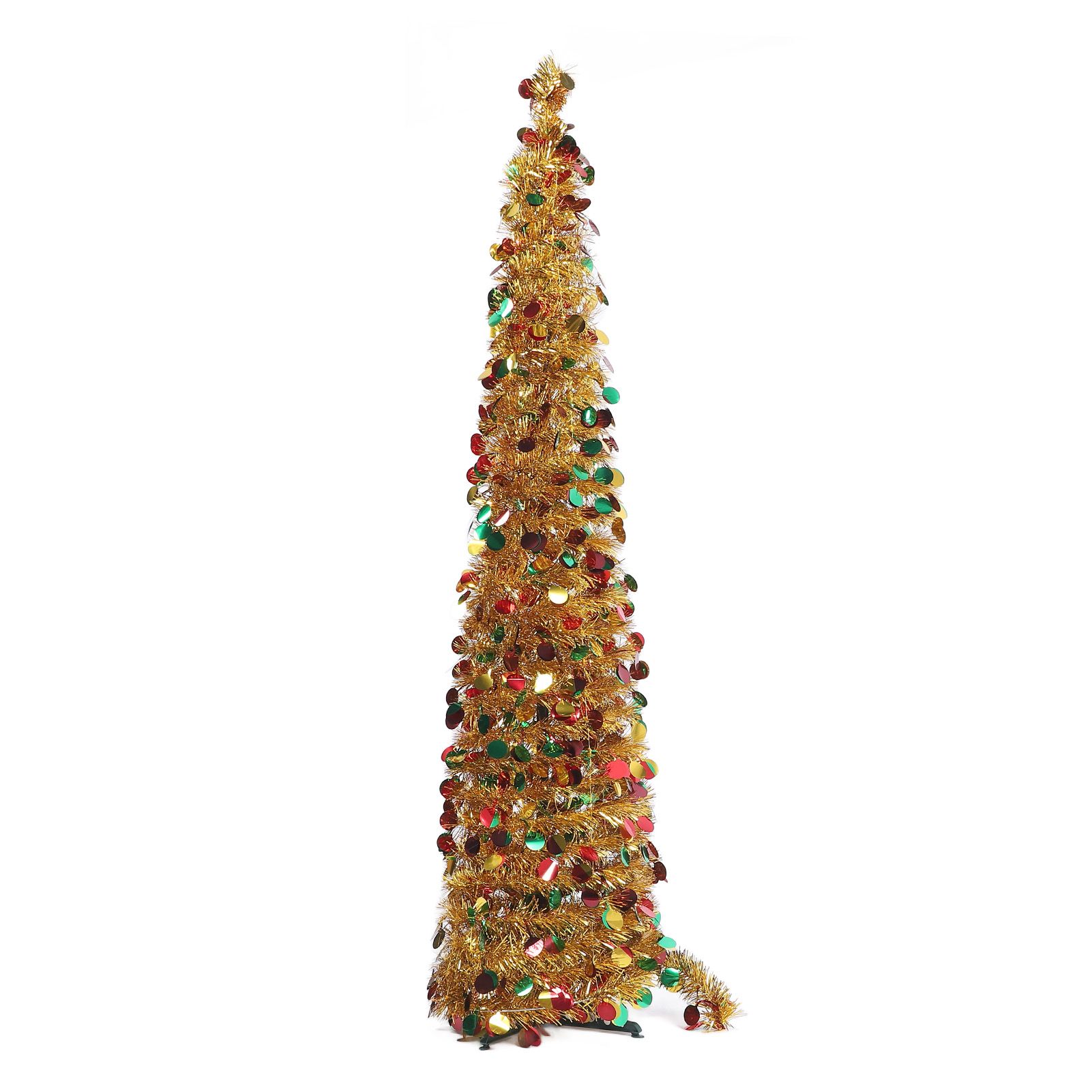 4.9ft PET Foldable Artificial Xmas Tree Sequin Pop Up Xmas Tree for Home view 4