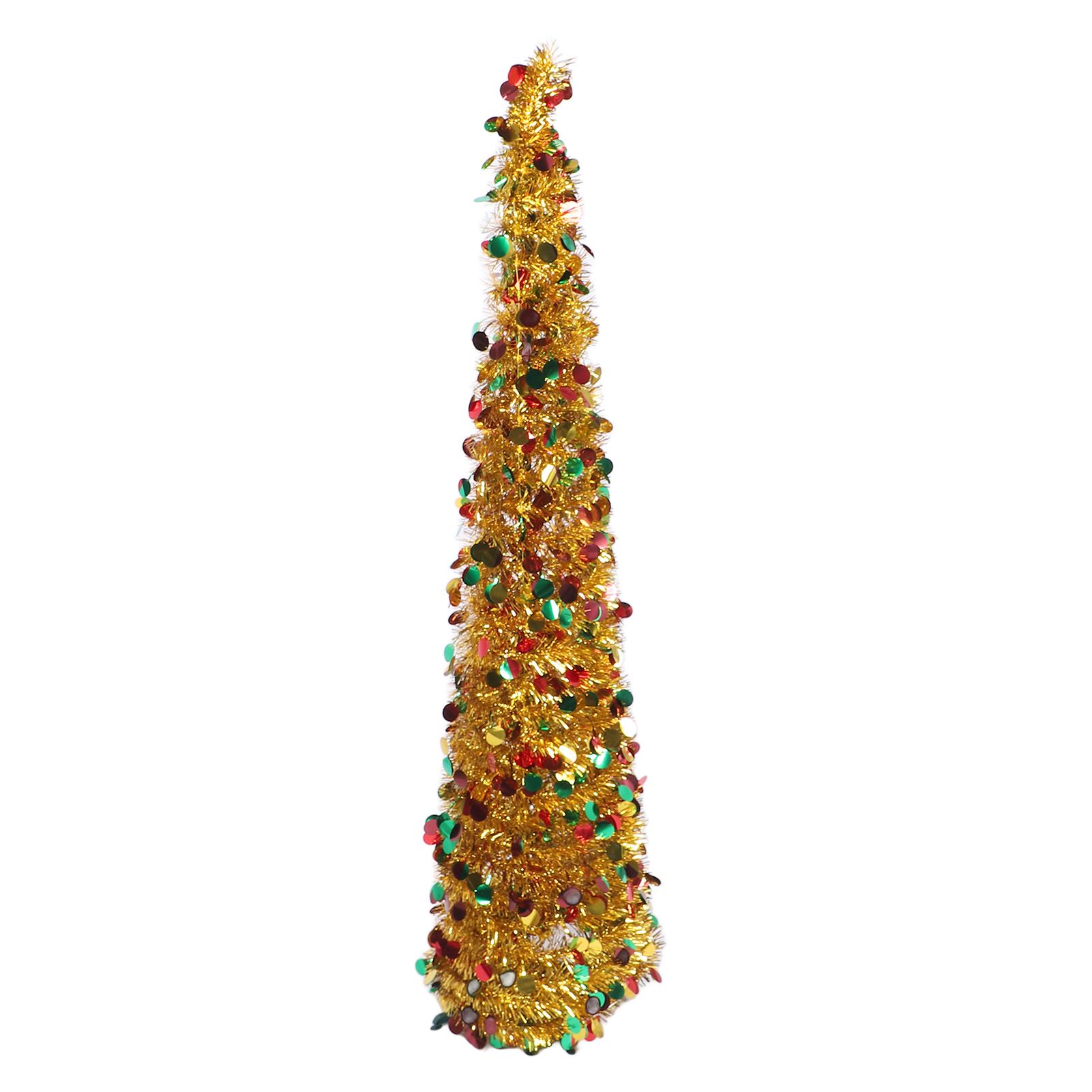4.9ft PET Foldable Artificial Xmas Tree Sequin Pop Up Xmas Tree for Home view 9