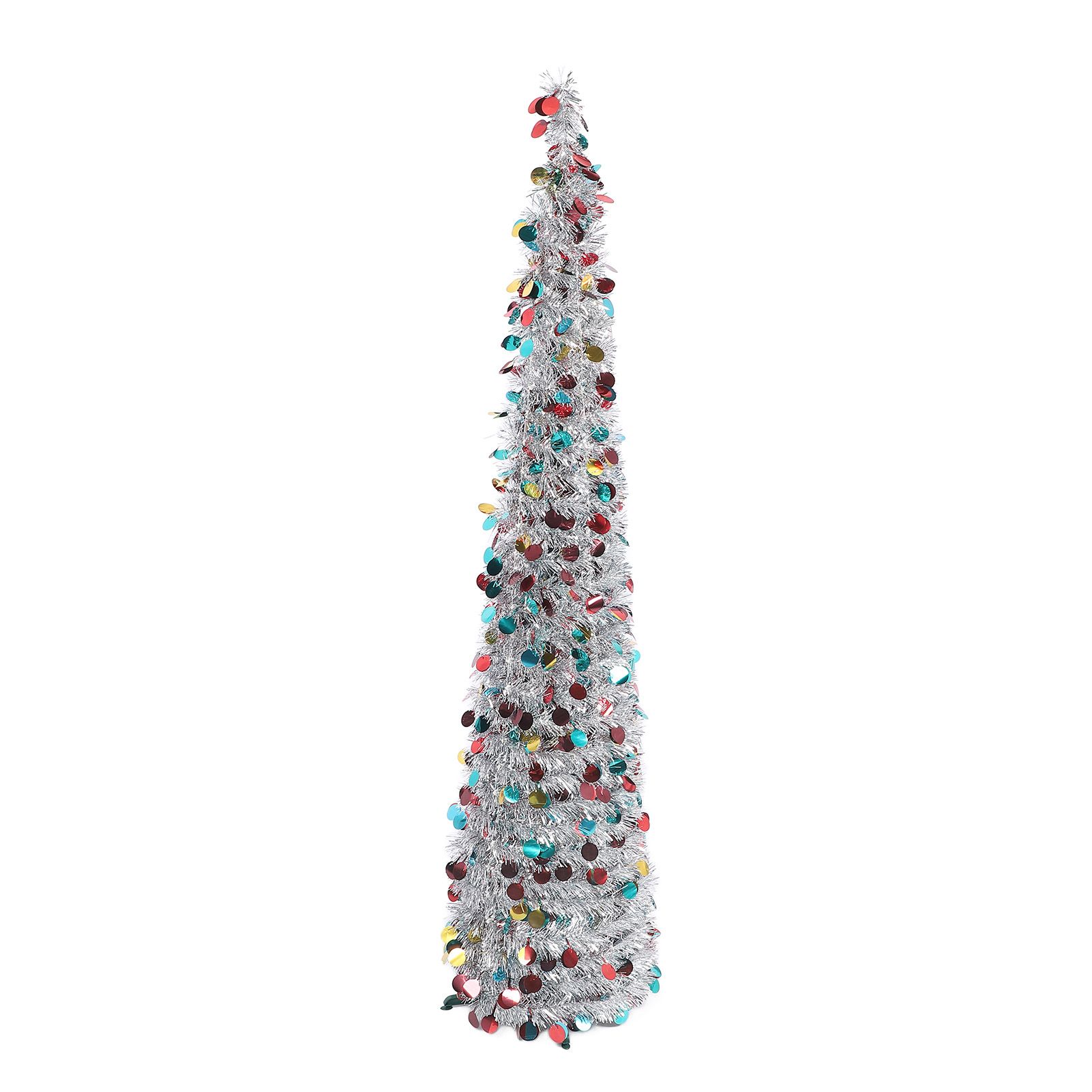 4.9ft PET Foldable Artificial Xmas Tree Sequin Pop Up Xmas Tree for Home — image 1
