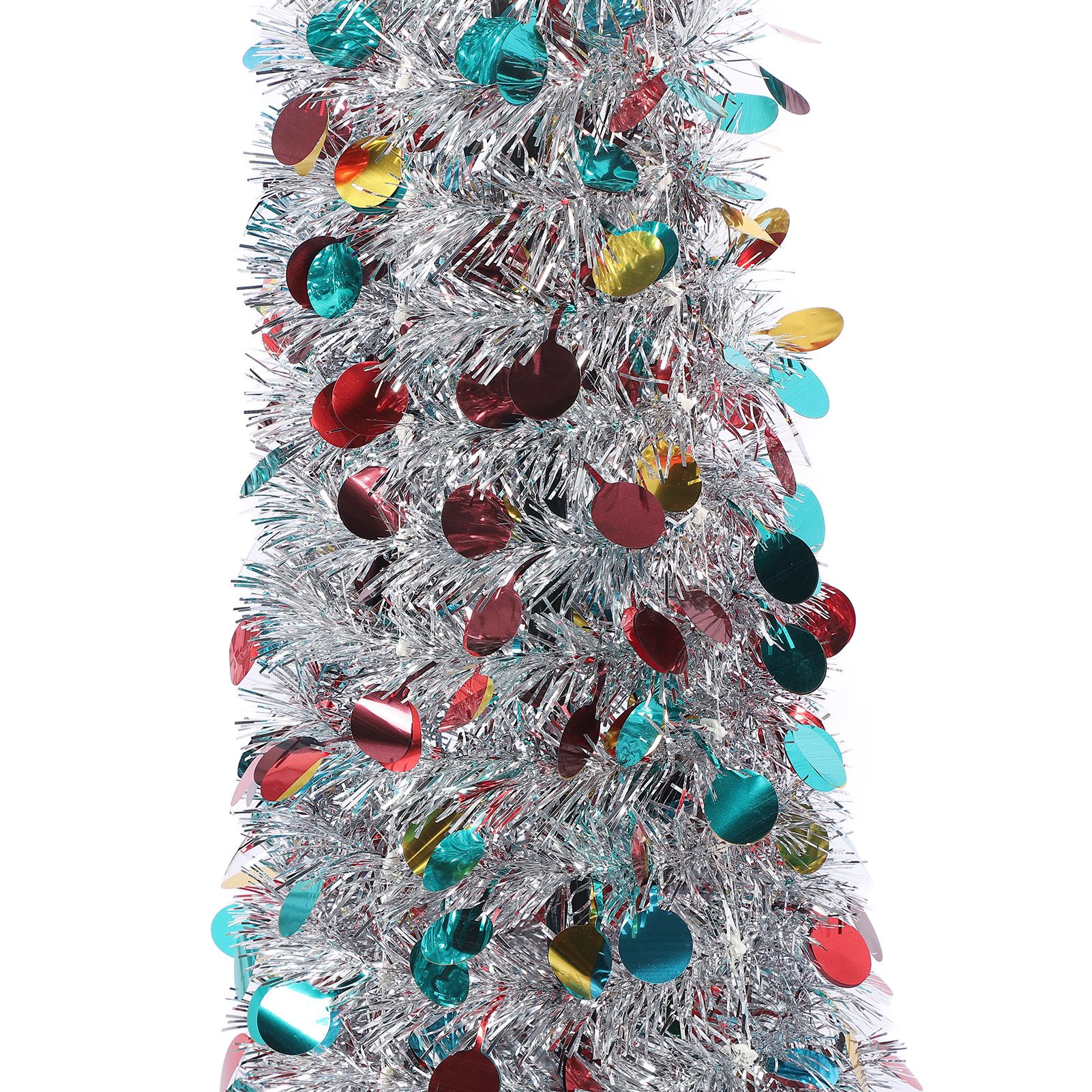 4.9ft PET Foldable Artificial Xmas Tree Sequin Pop Up Xmas Tree for Home view 2