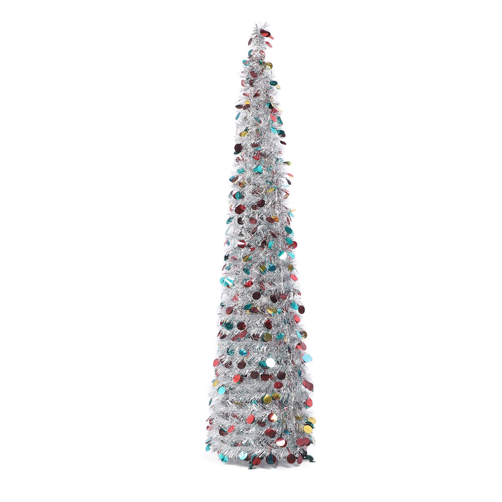 4.9ft PET Foldable Artificial Xmas Tree Sequin Pop Up Xmas Tree for Home view 6