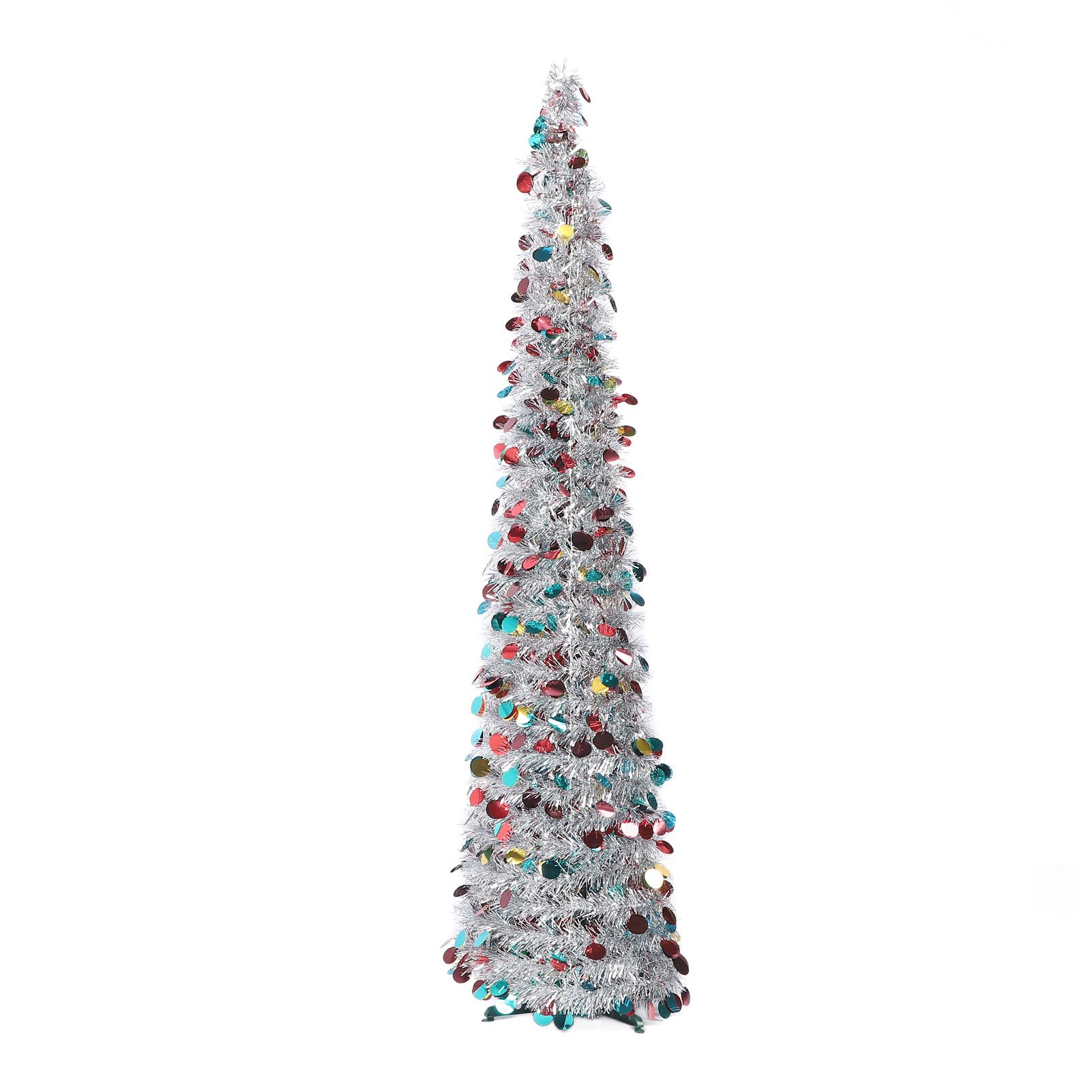 4.9ft PET Foldable Artificial Xmas Tree Sequin Pop Up Xmas Tree for Home view 8