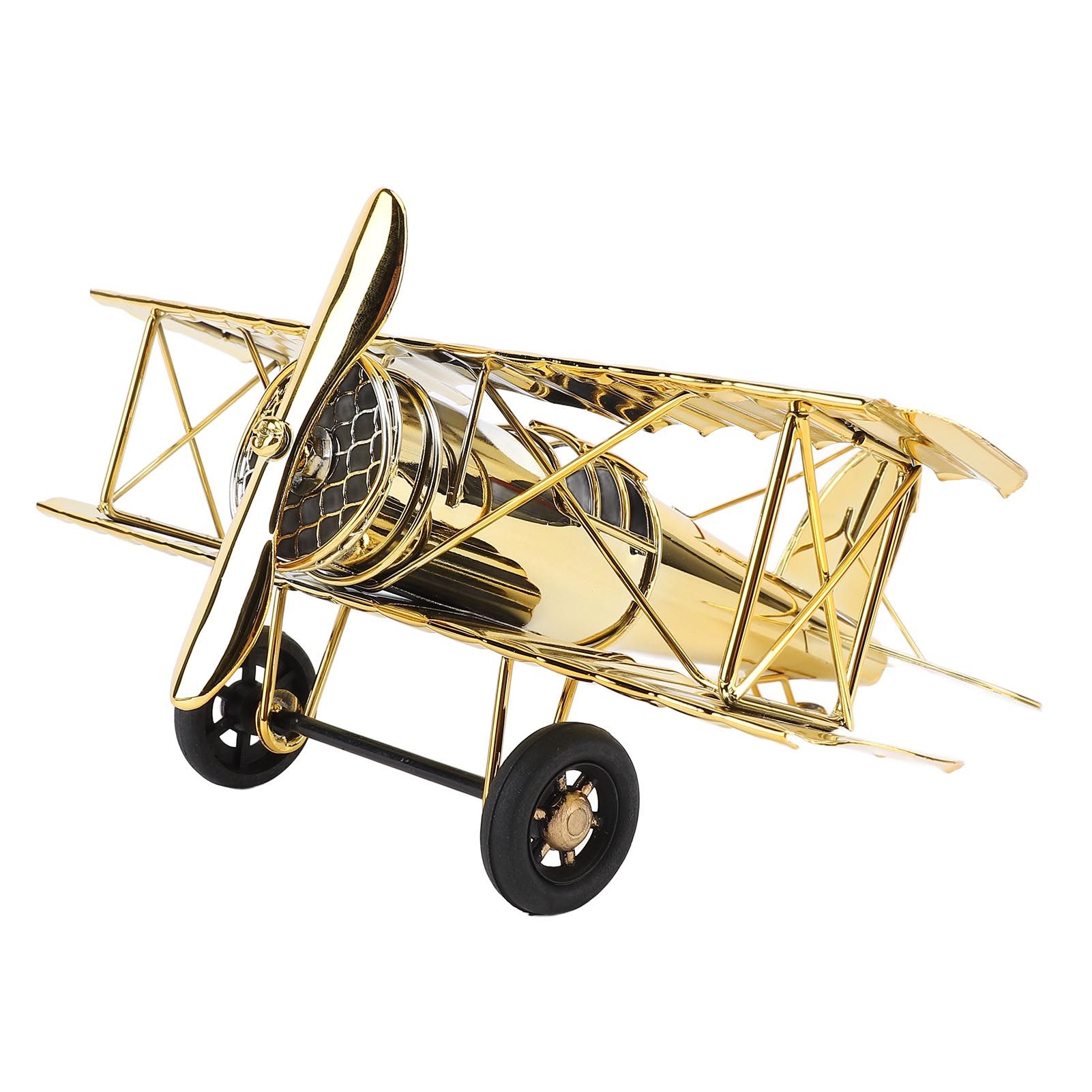 Large Vintage Airplane Model Simulation Retro Iron Airplane Ornament view 3