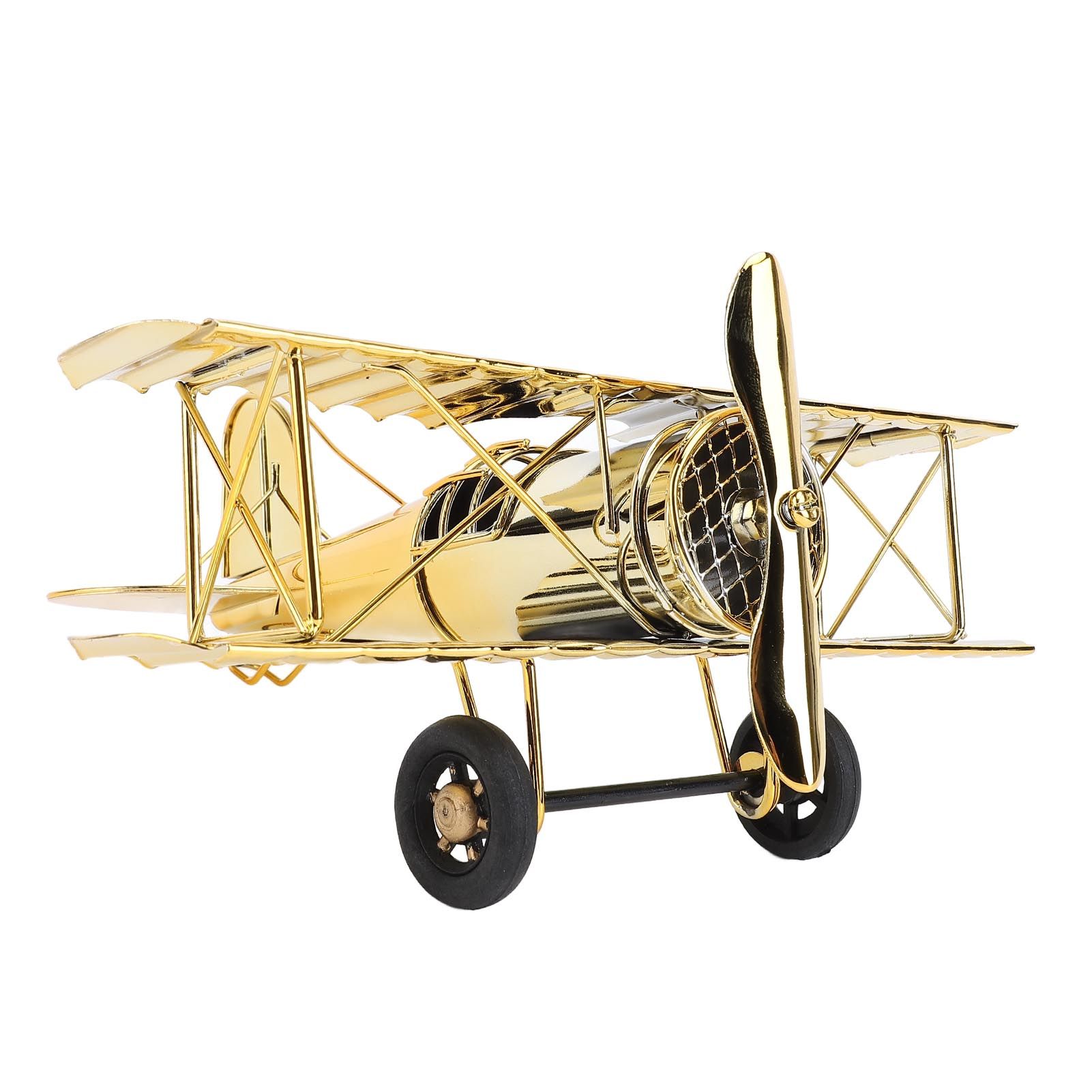 Large Vintage Airplane Model Simulation Retro Iron Airplane Ornament view 9