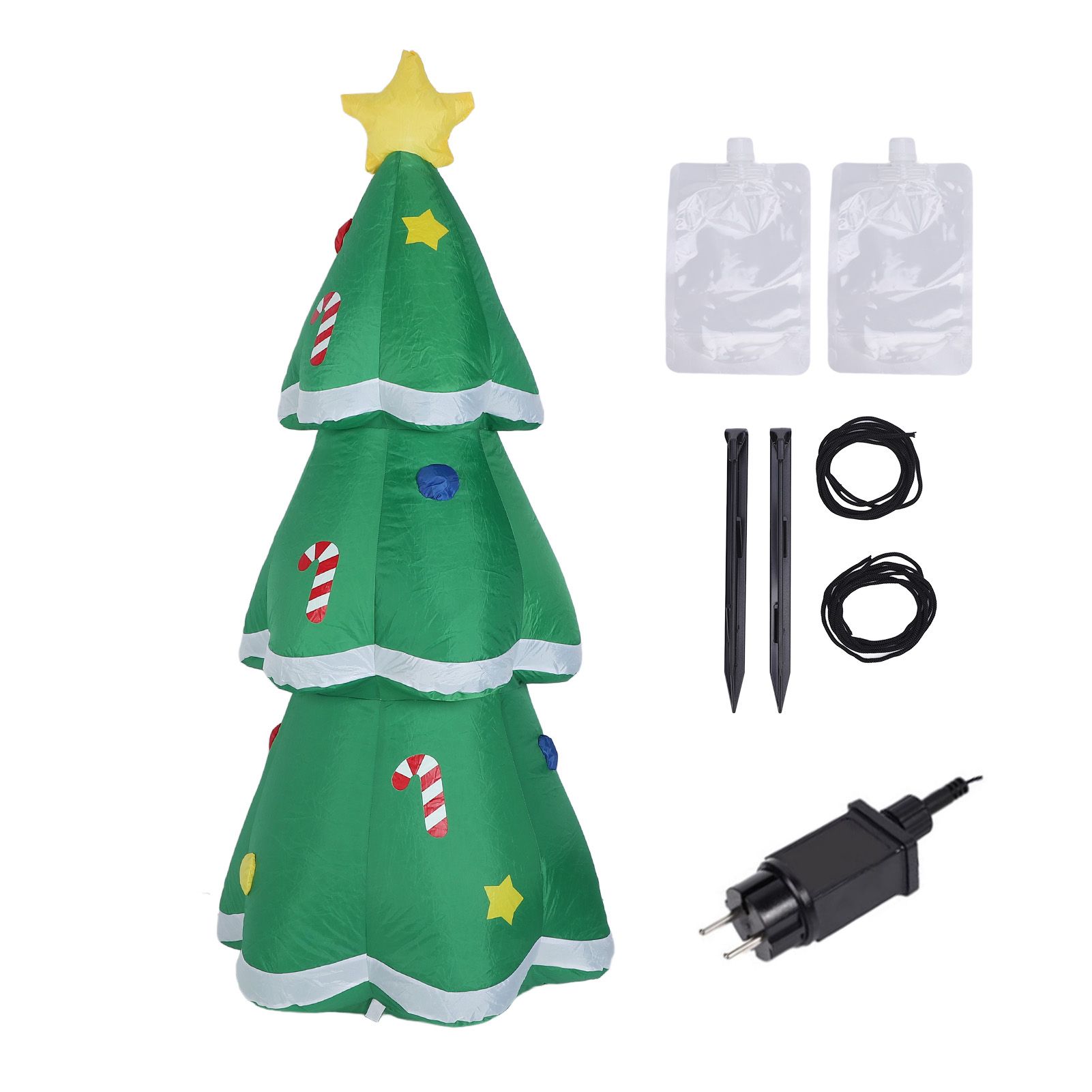 4.9FT Inflatable Xmas Tree LED Lighted 210T Polyester IP44 Water Resistant view 3