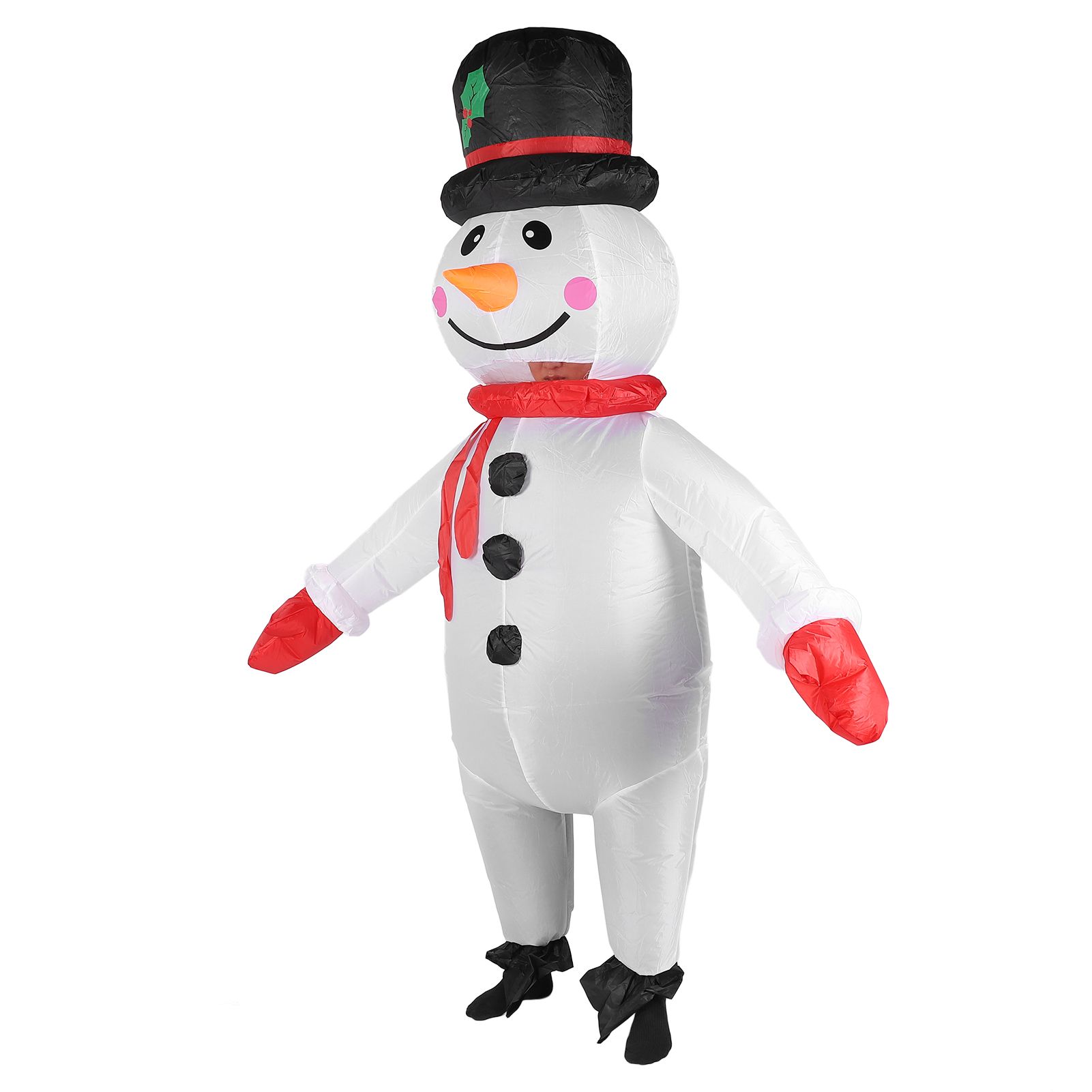 5.9ft Snowman Inflatable Costume Water Resistant Funny Snowman Blow Up Suit — image 1