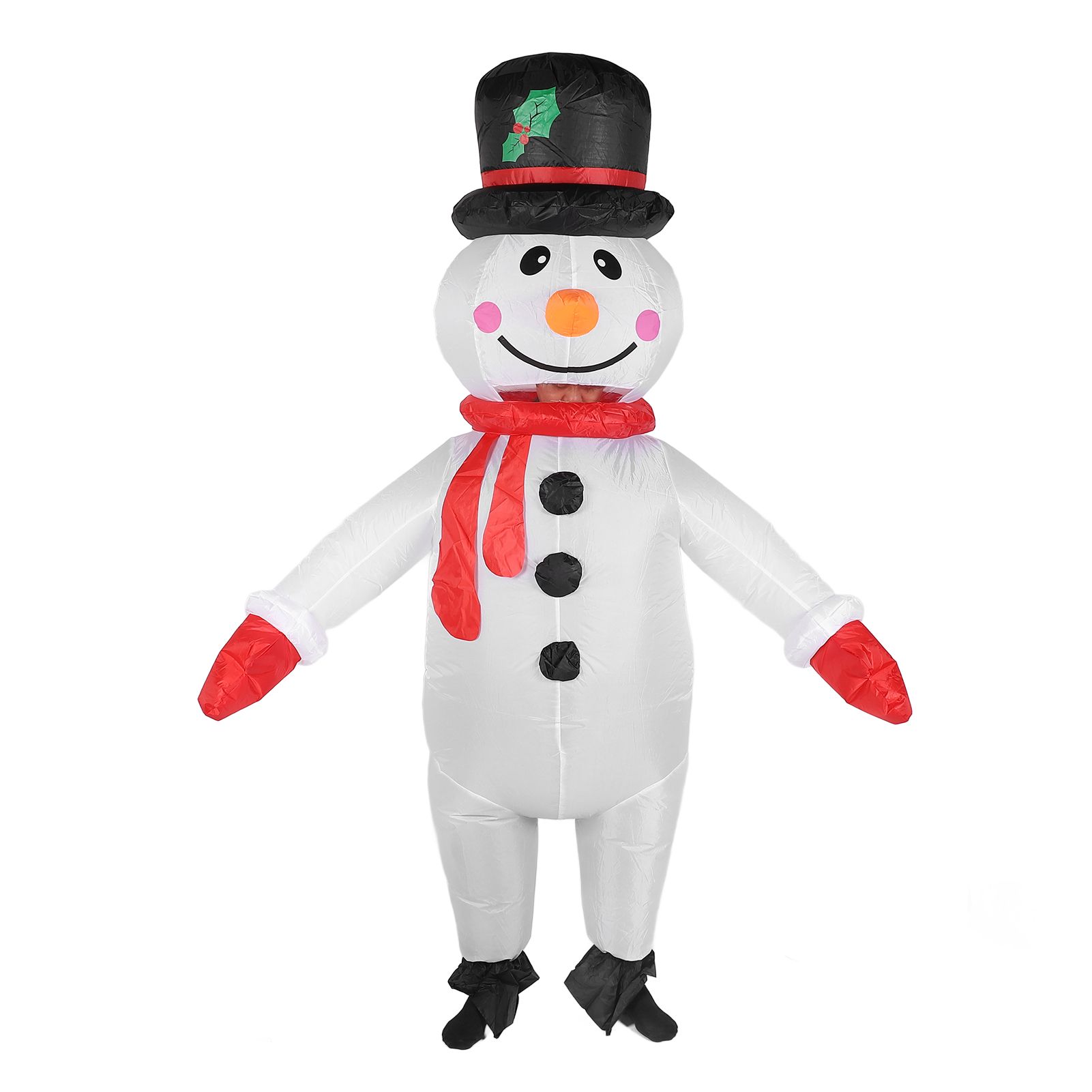 5.9ft Snowman Inflatable Costume Water Resistant Funny Snowman Blow Up Suit view 3