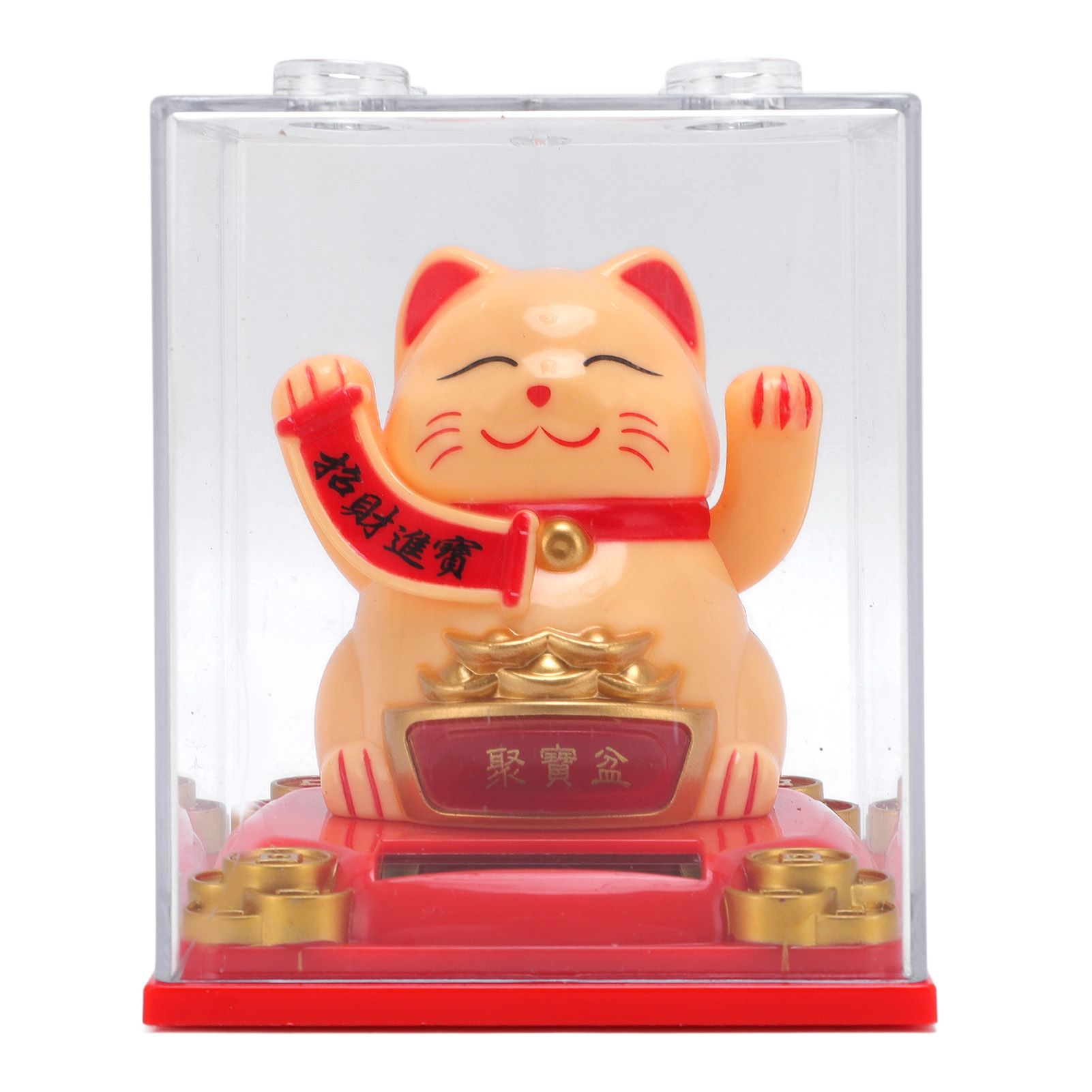 Solar Powered Waving Cat Good Luck Fortune Ornament Lucky Welcoming Decor with view 3
