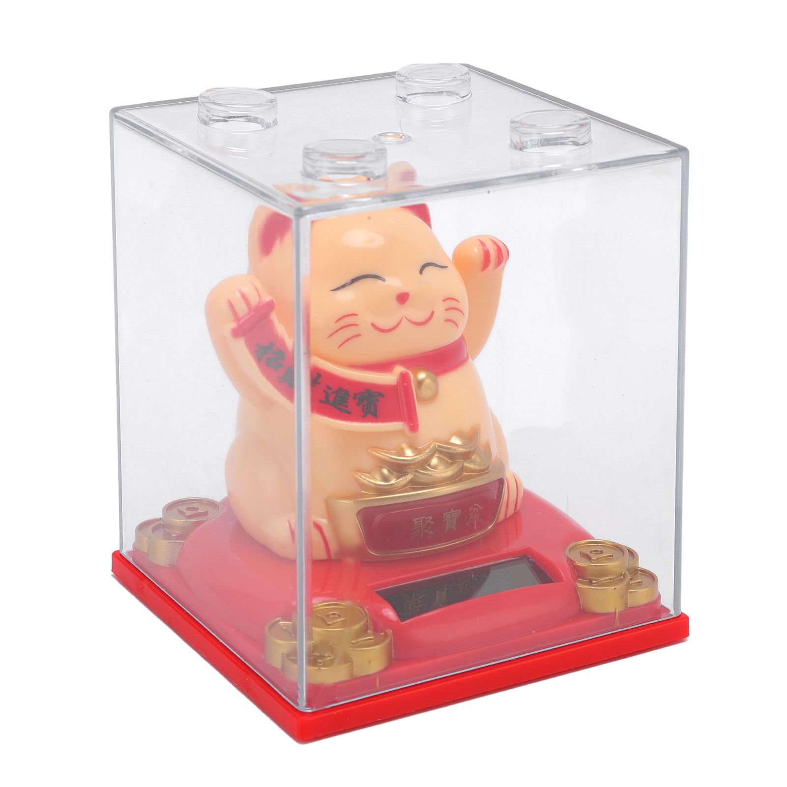 Solar Powered Waving Cat Good Luck Fortune Ornament Lucky Welcoming Decor with view 4