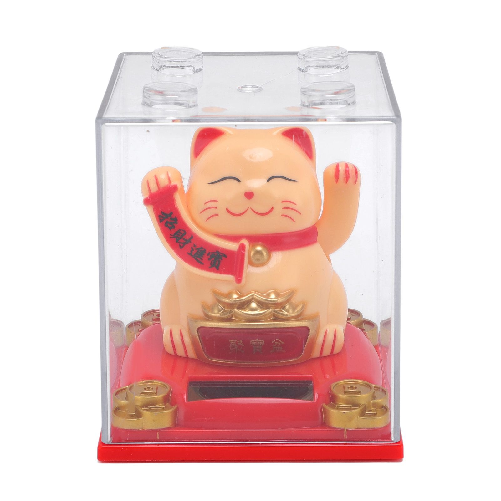 Solar Powered Waving Cat Good Luck Fortune Ornament Lucky Welcoming Decor with view 6